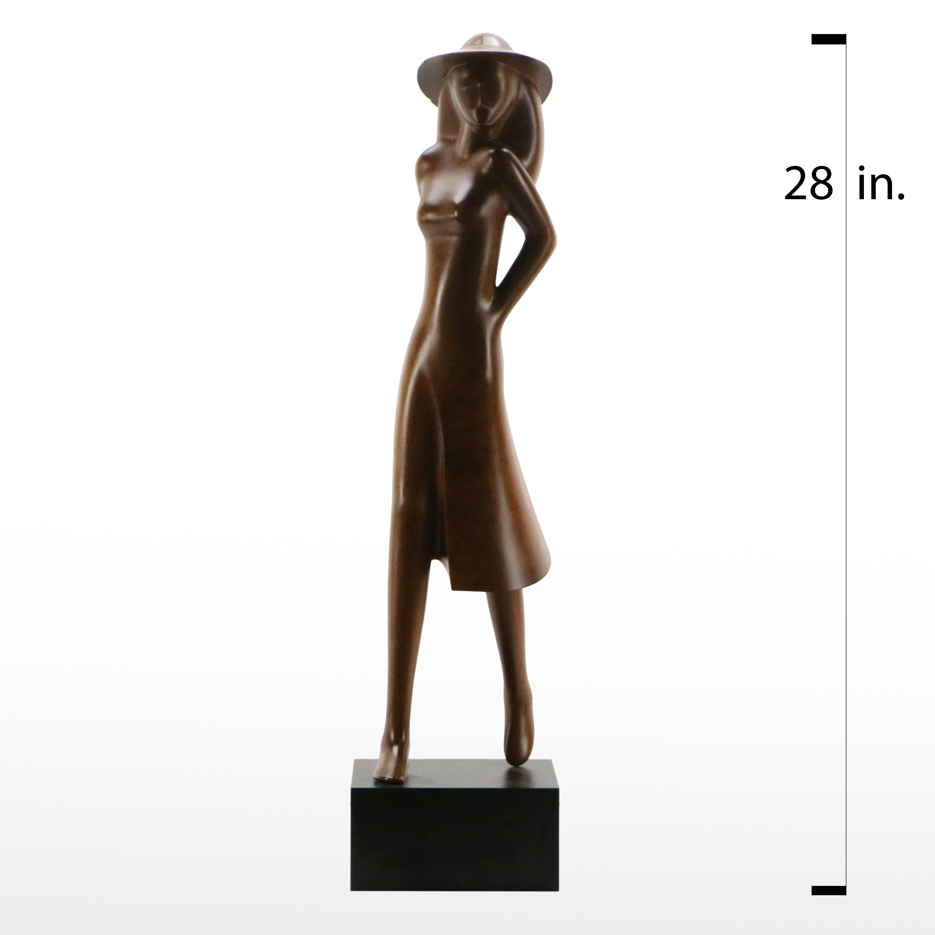 Mitchell Slater Carved Walnut Sculpture "Carlie," Late 20th Century
