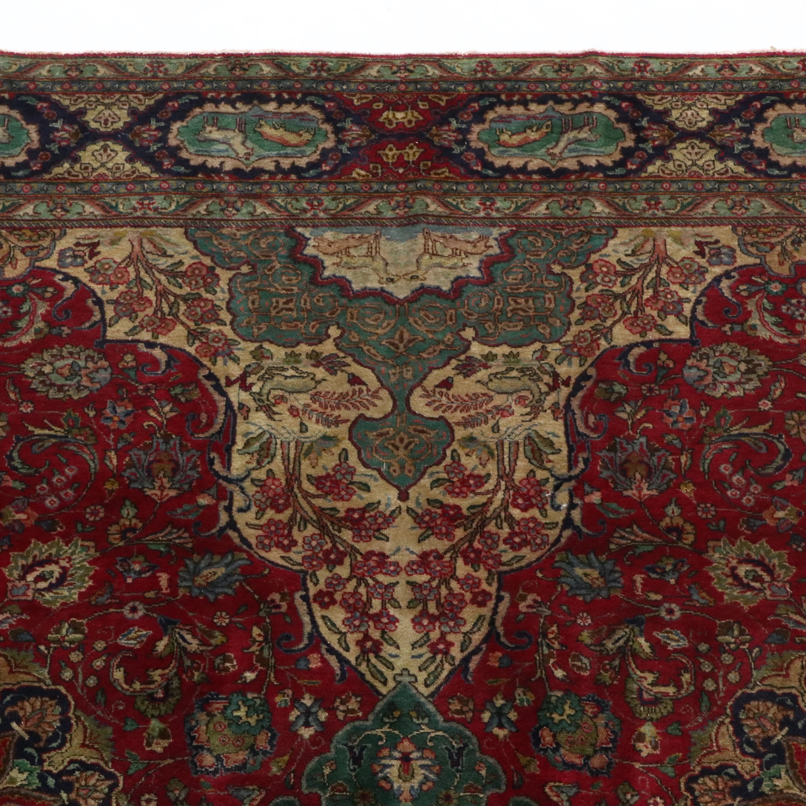 8' x 11'4 Hand-Knotted Persian Kashmar Area Rug
