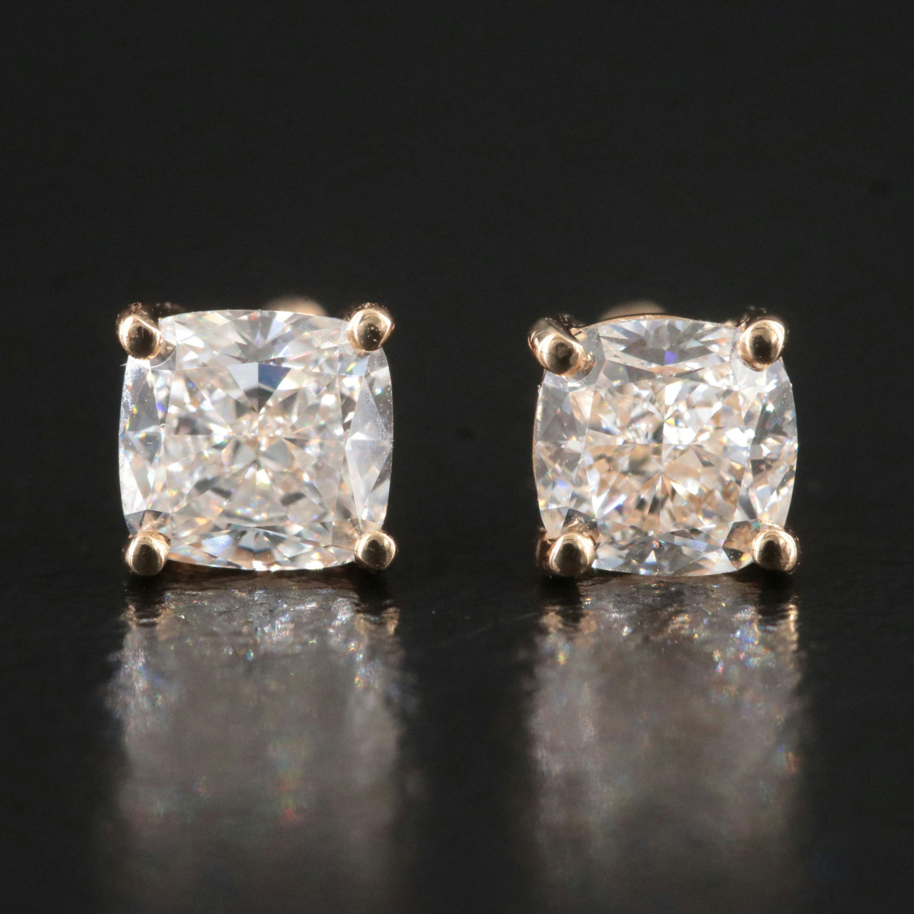 18K 1.00 CTW Diamond Stud Earrings with GIA Reports