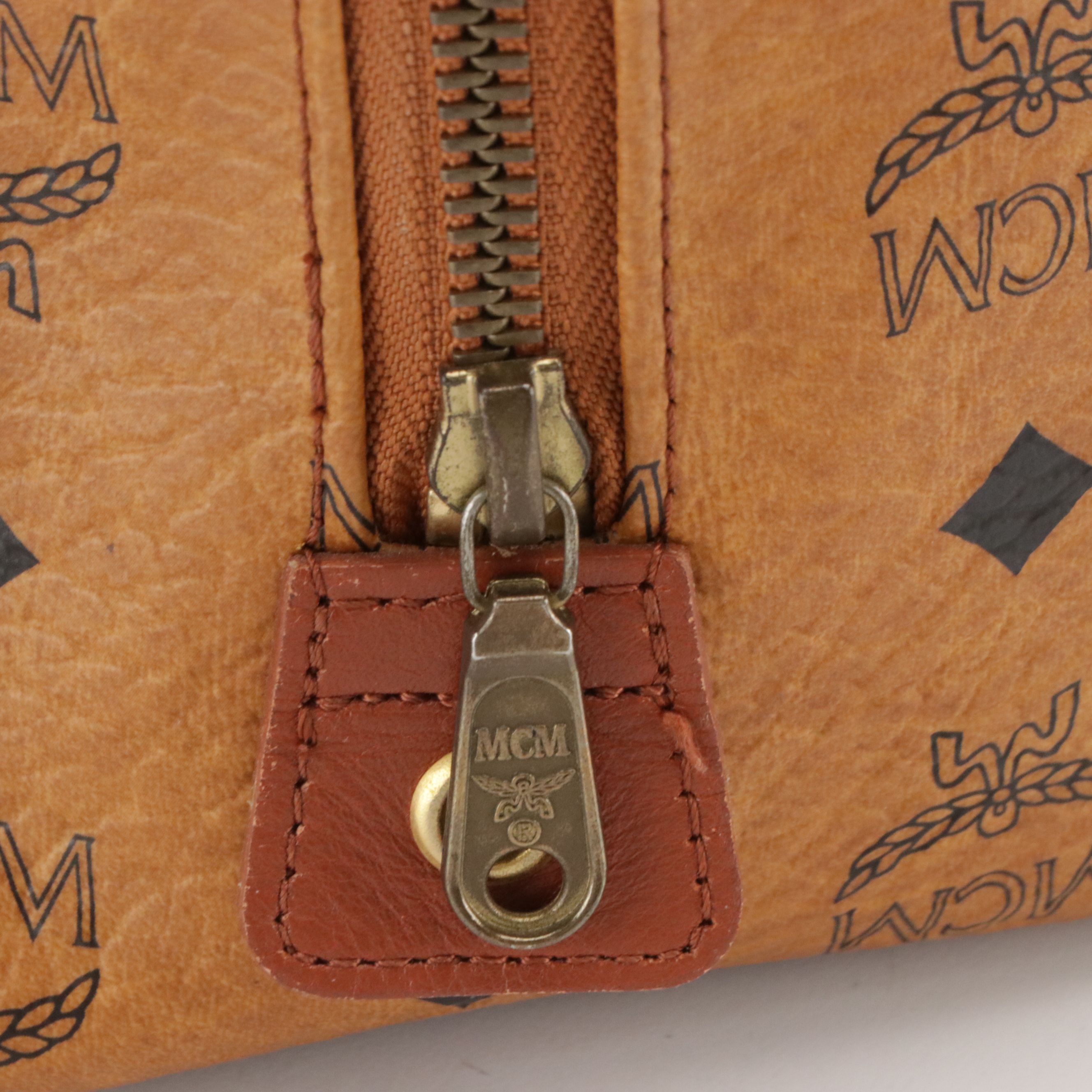 MCM Satchel in Cognac Visetos Canvas with Leather Trim, Vintage