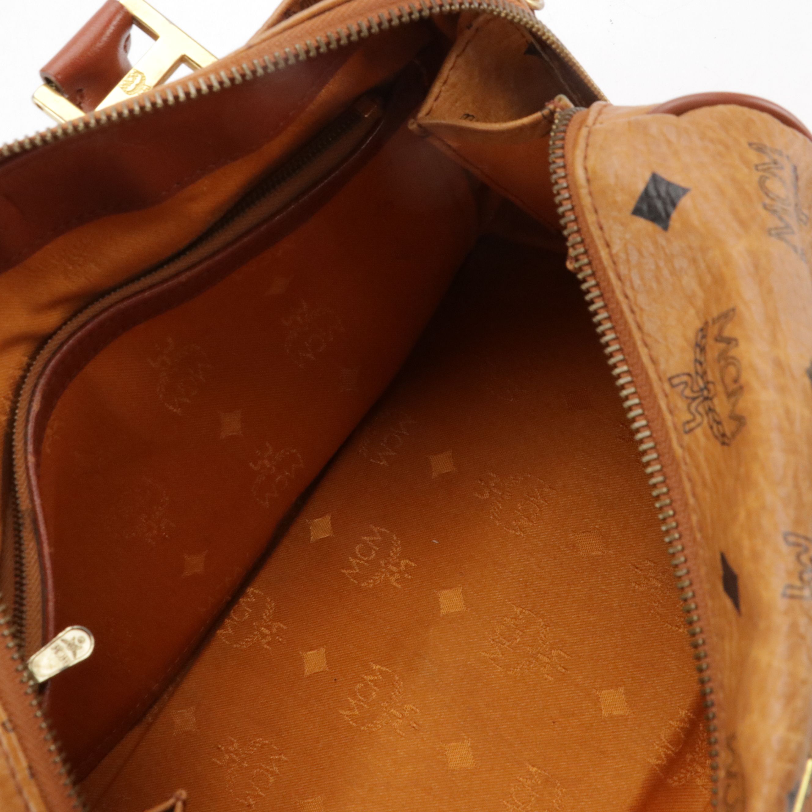 MCM Satchel in Cognac Visetos Canvas with Leather Trim, Vintage