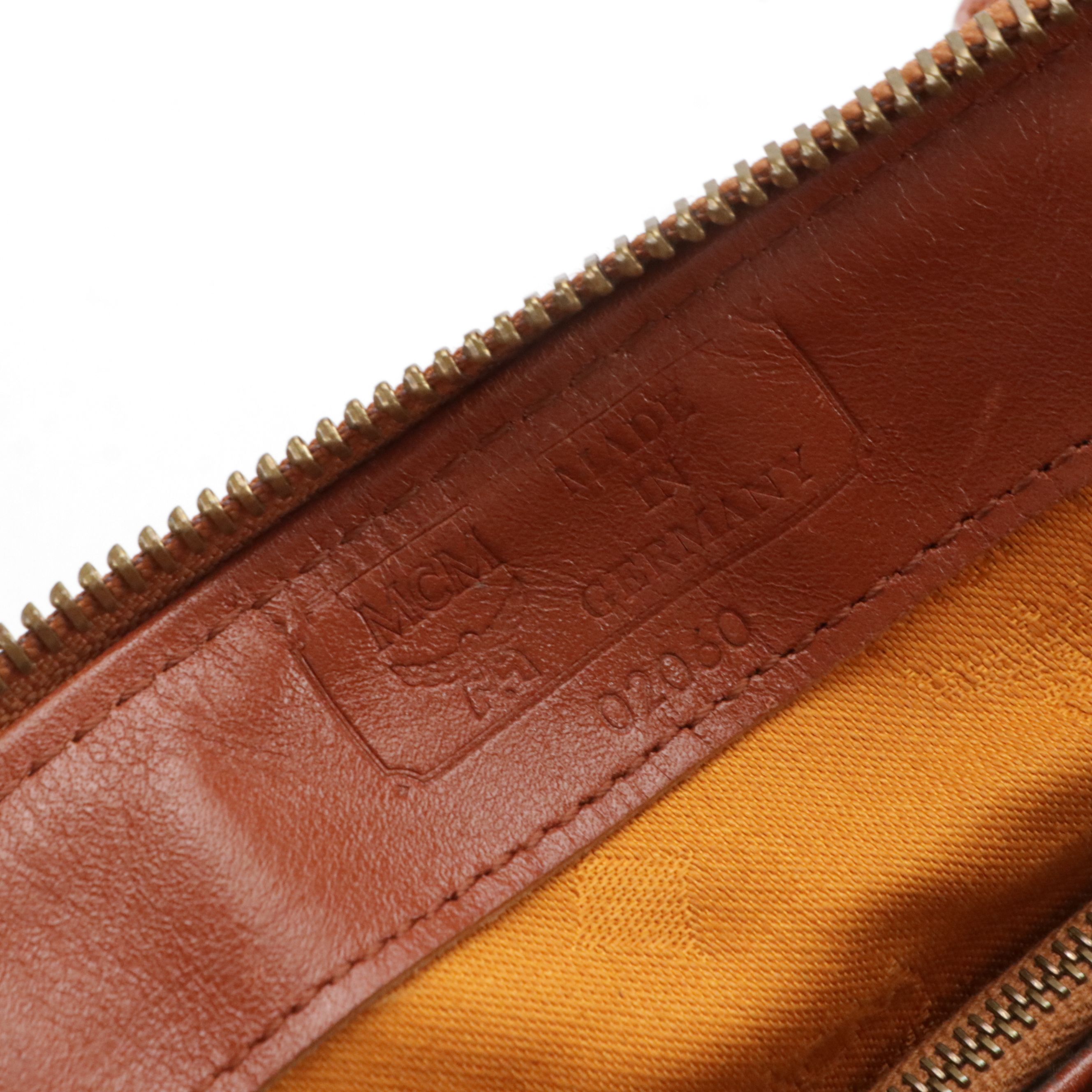 MCM Satchel in Cognac Visetos Canvas with Leather Trim, Vintage
