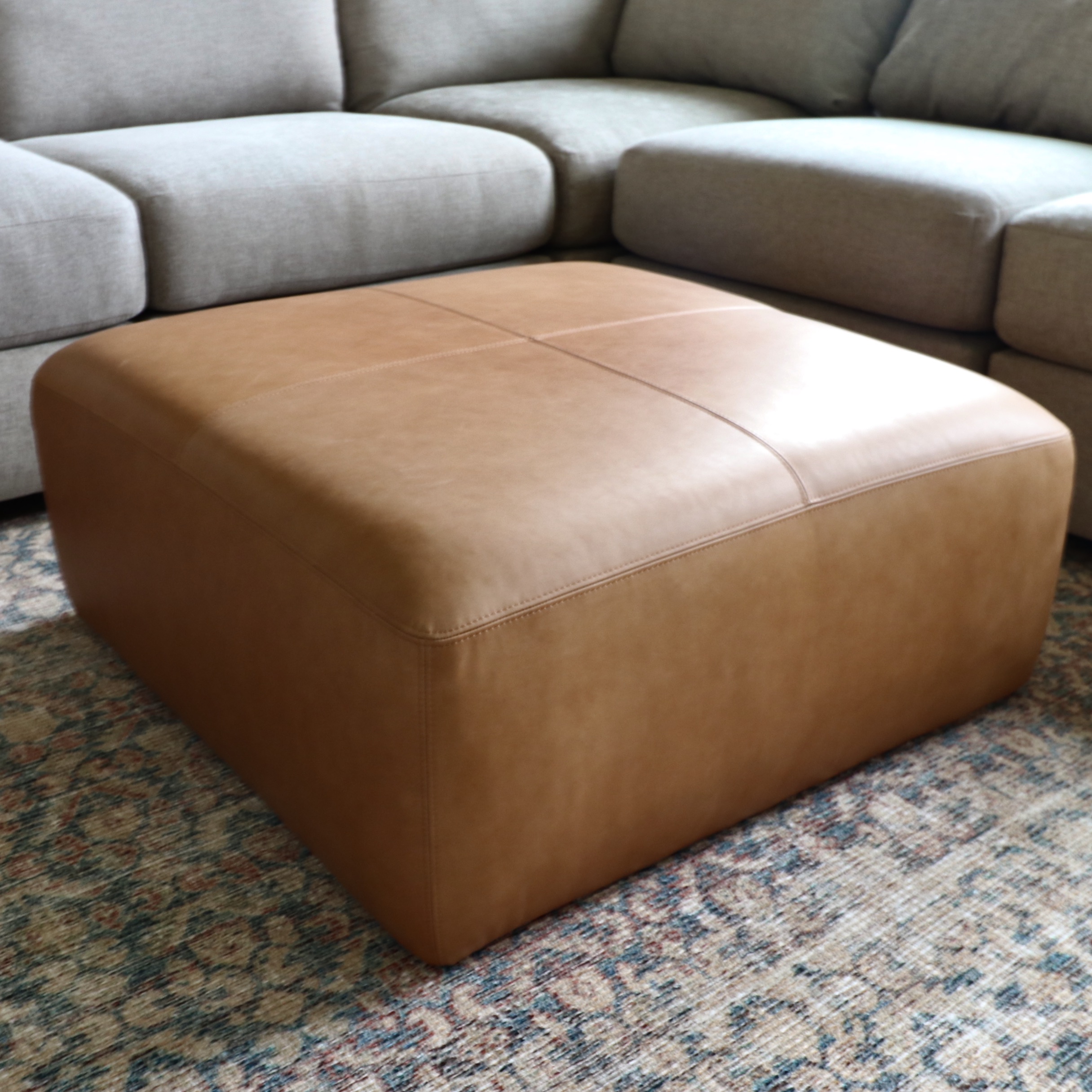 Poly & Bark "Sequoia" Leather Ottoman