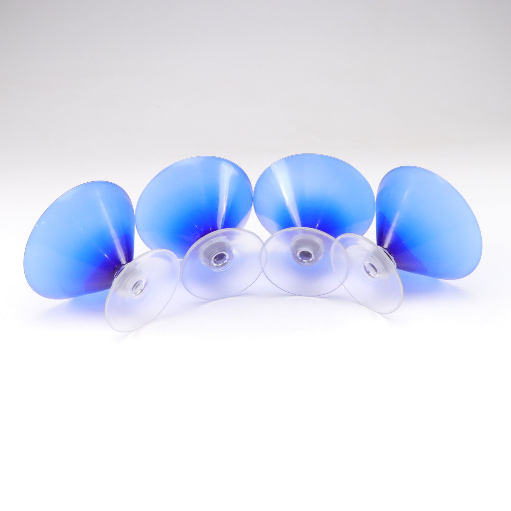 Cobalt Blue Martini and Champagne Stemmed Glasses, Late 20th/Early 21st Century