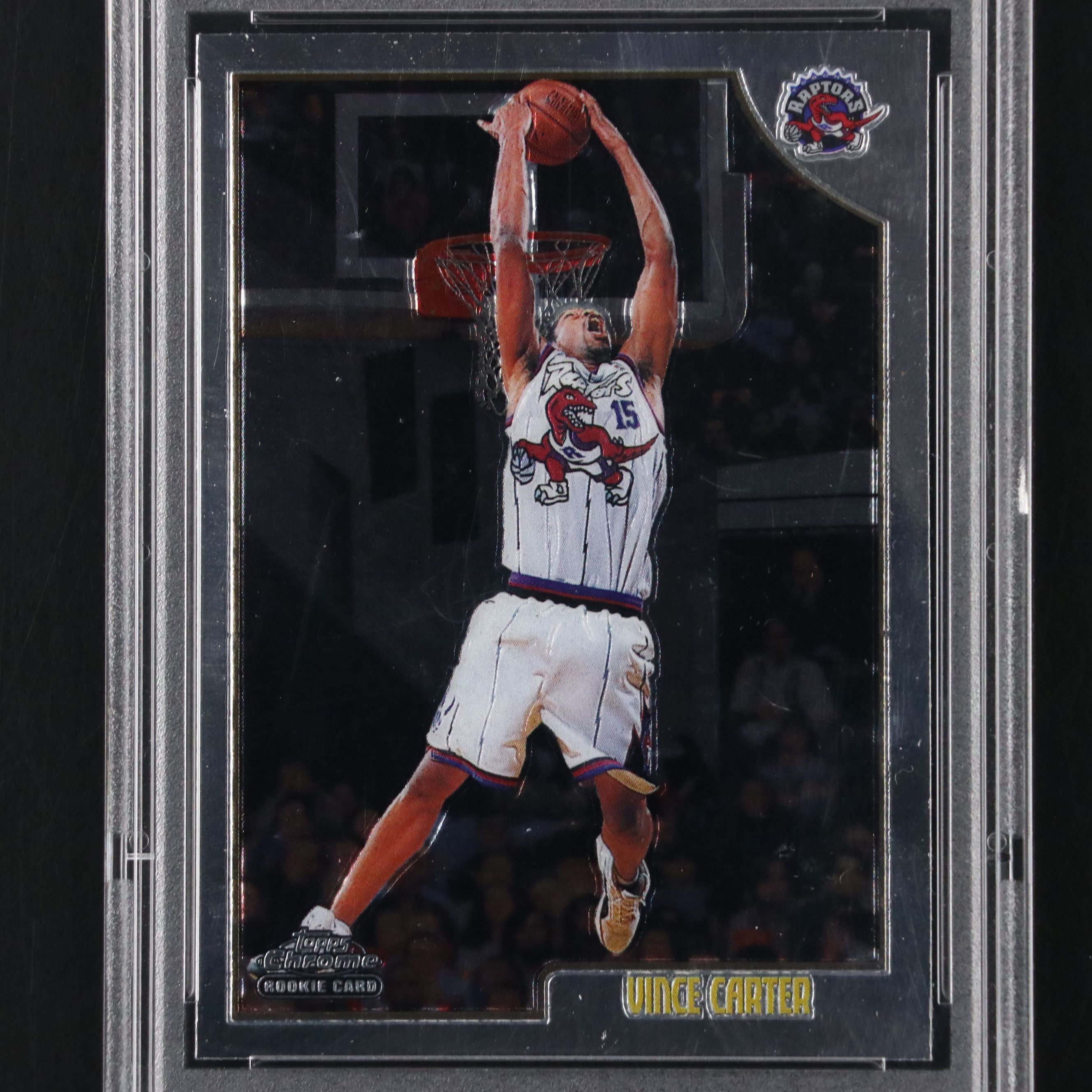 1998 Topps Chrome Vince Carter Raptors Rookie Basketball Card Graded PSA 9