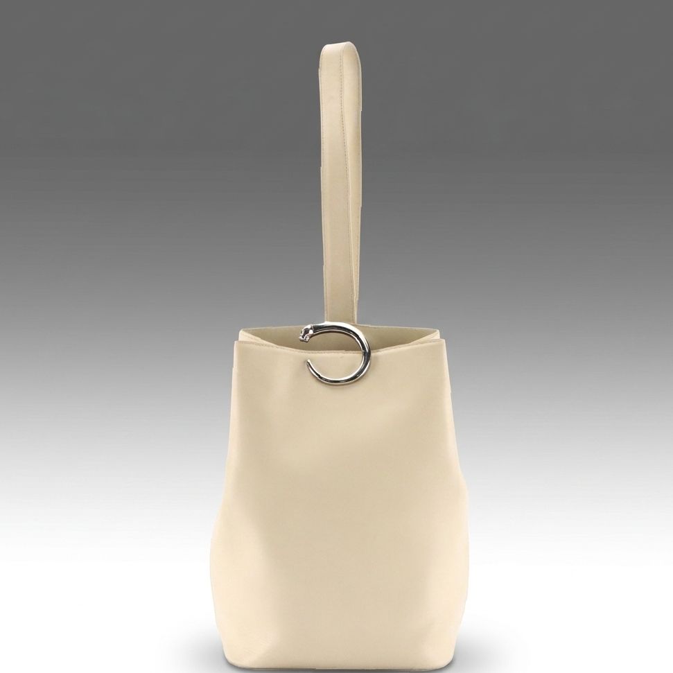 Cartier Panthère Bucket Bag in Ivory Leather, 1990