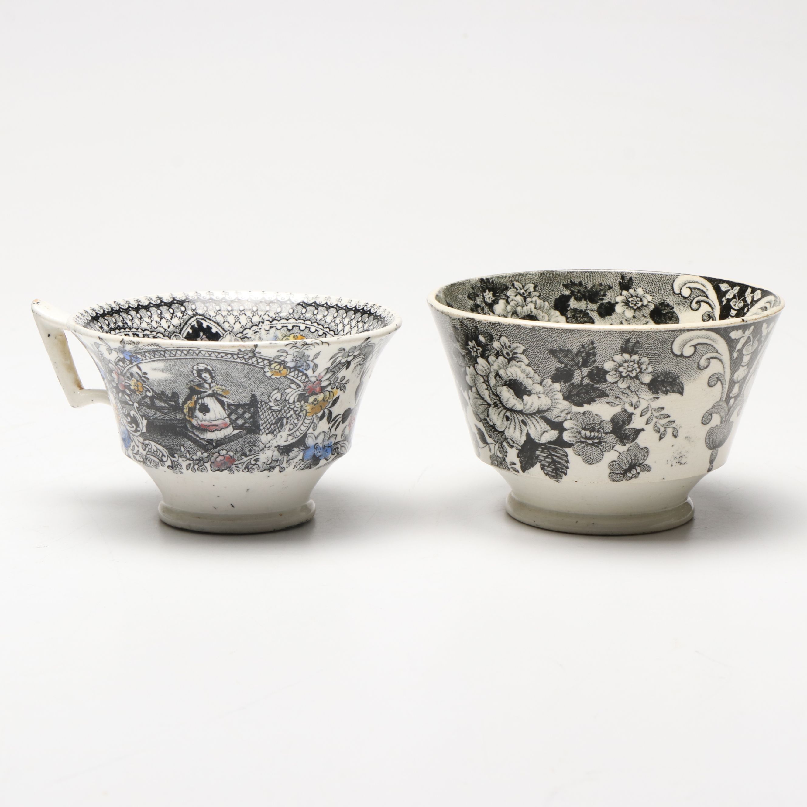 Spode Archive Collection Plates with 19th Century English Black Transferware
