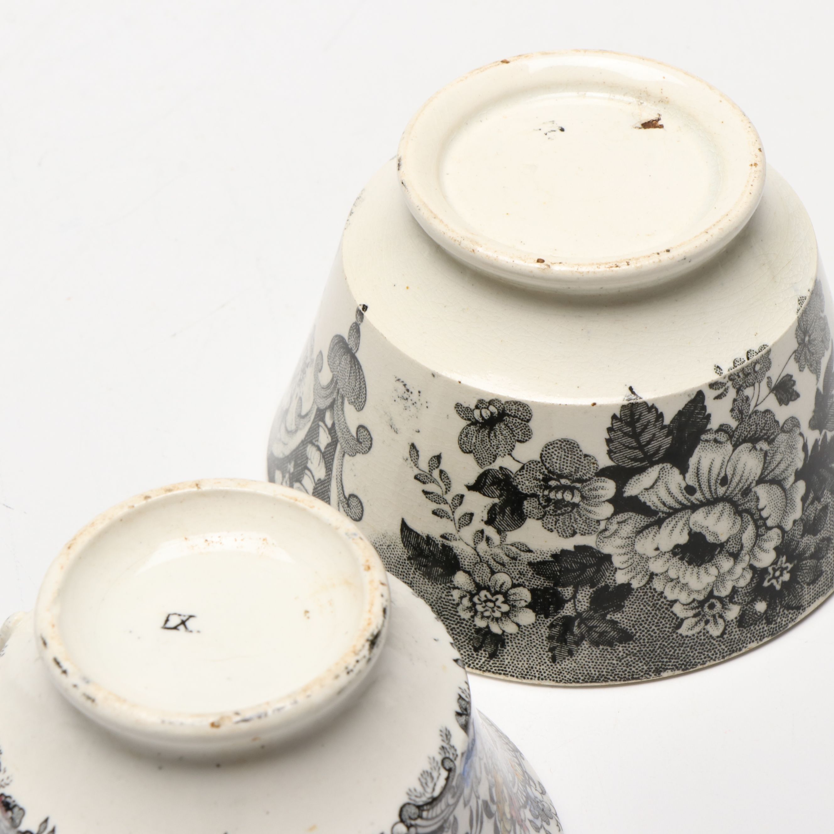 Spode Archive Collection Plates with 19th Century English Black Transferware