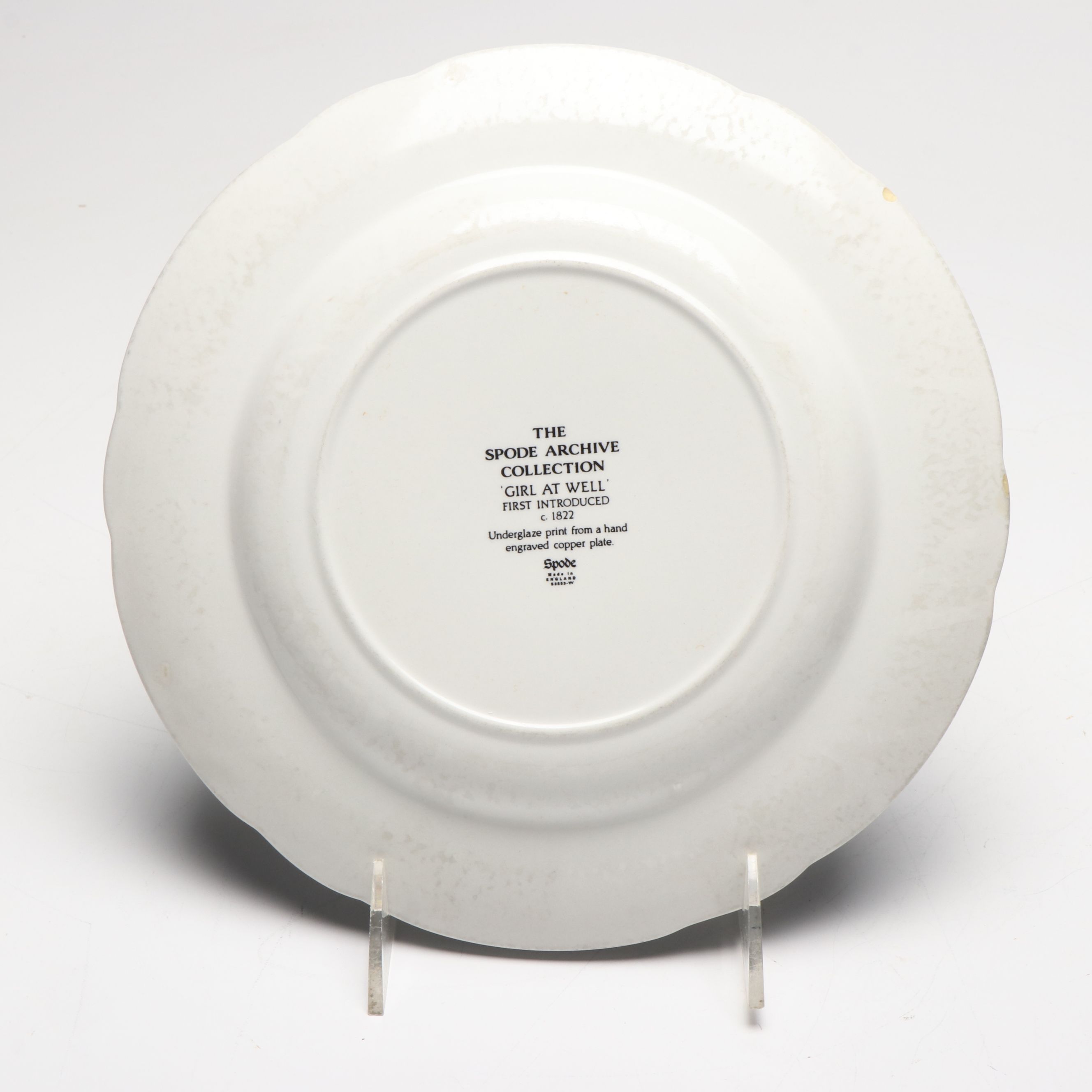 Spode Archive Collection Plates with 19th Century English Black Transferware