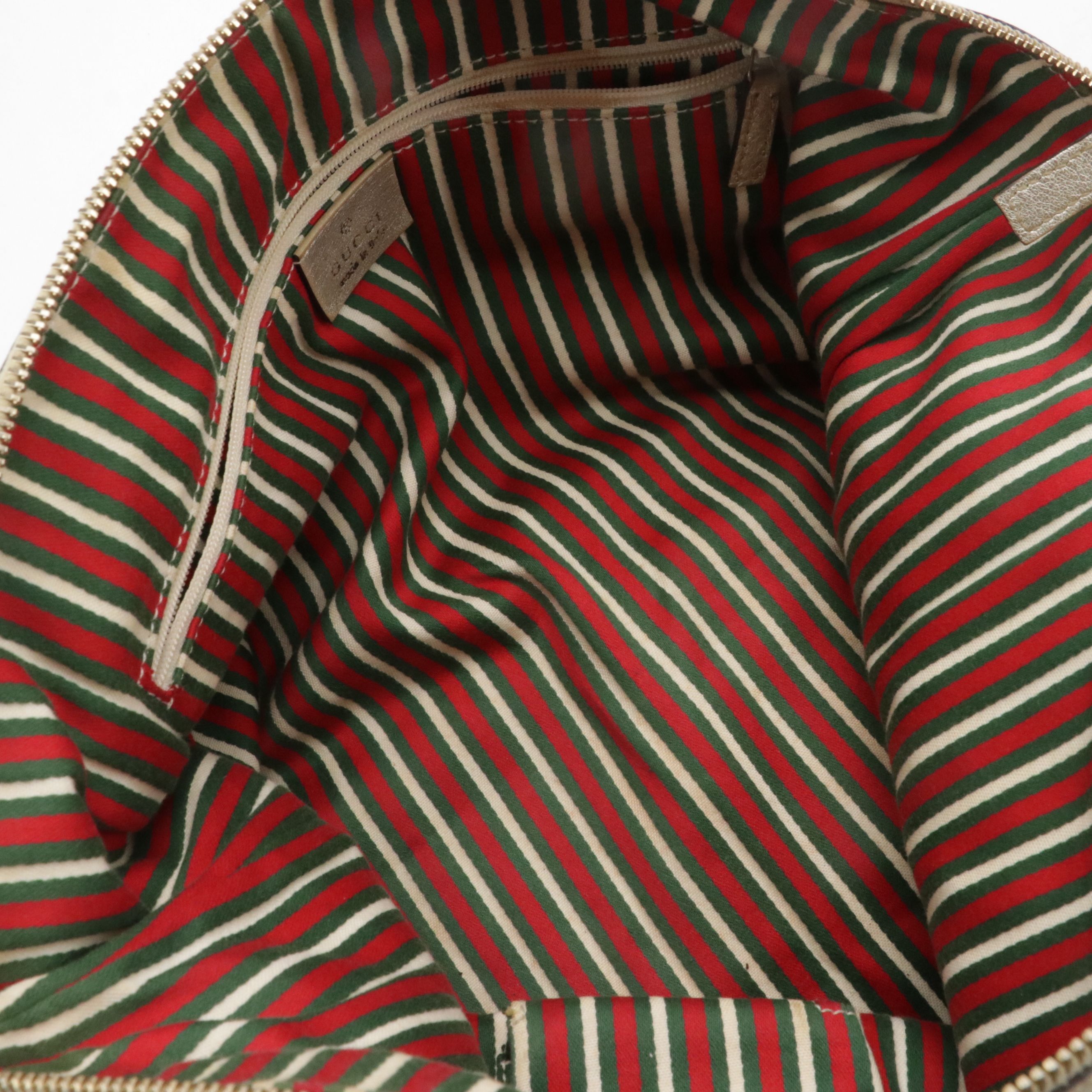 Gucci Abbey Tote in GG Supreme Canvas and Metallic Leather