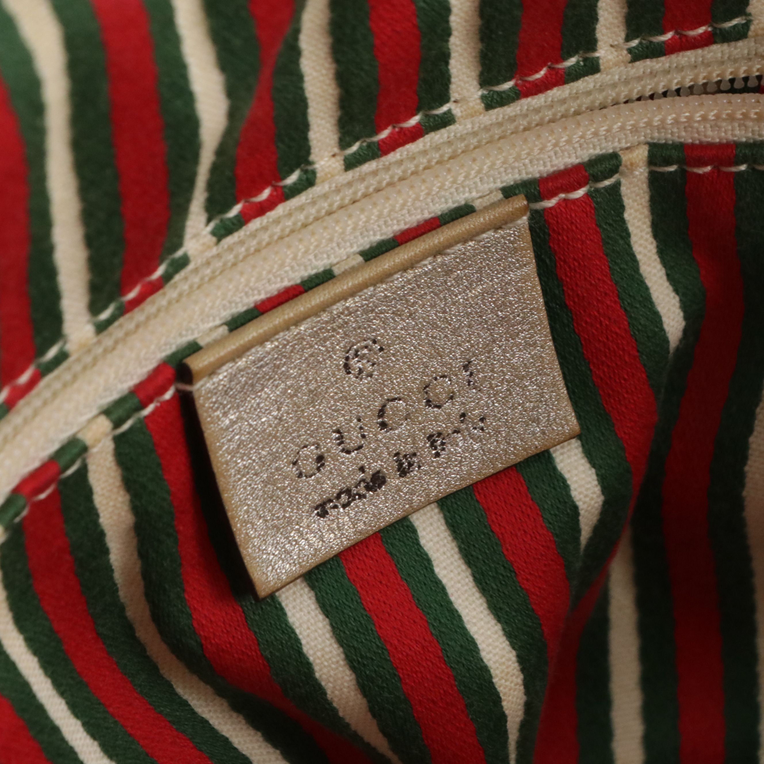 Gucci Abbey Tote in GG Supreme Canvas and Metallic Leather