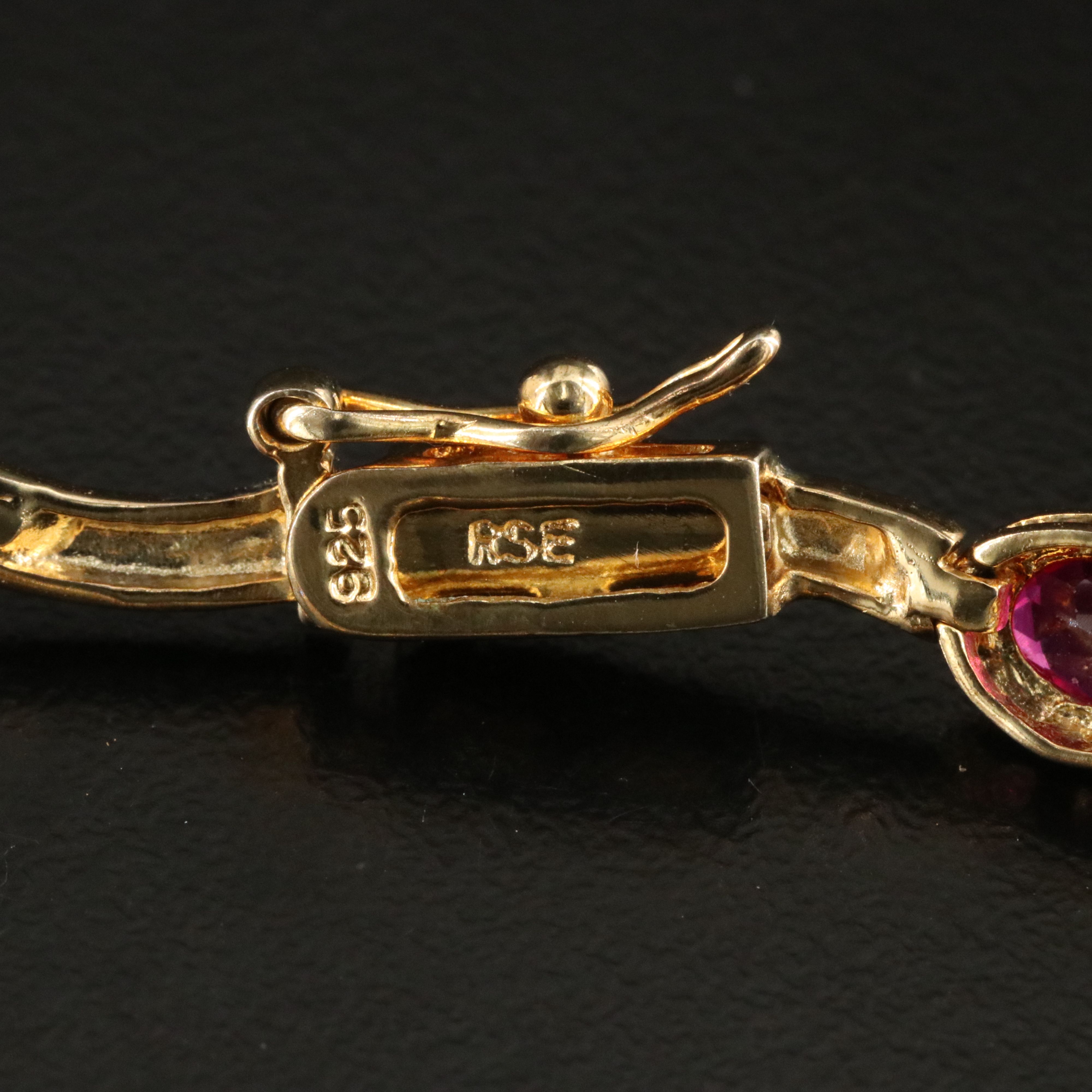 Sterling Ruby and Diamond Bracelet