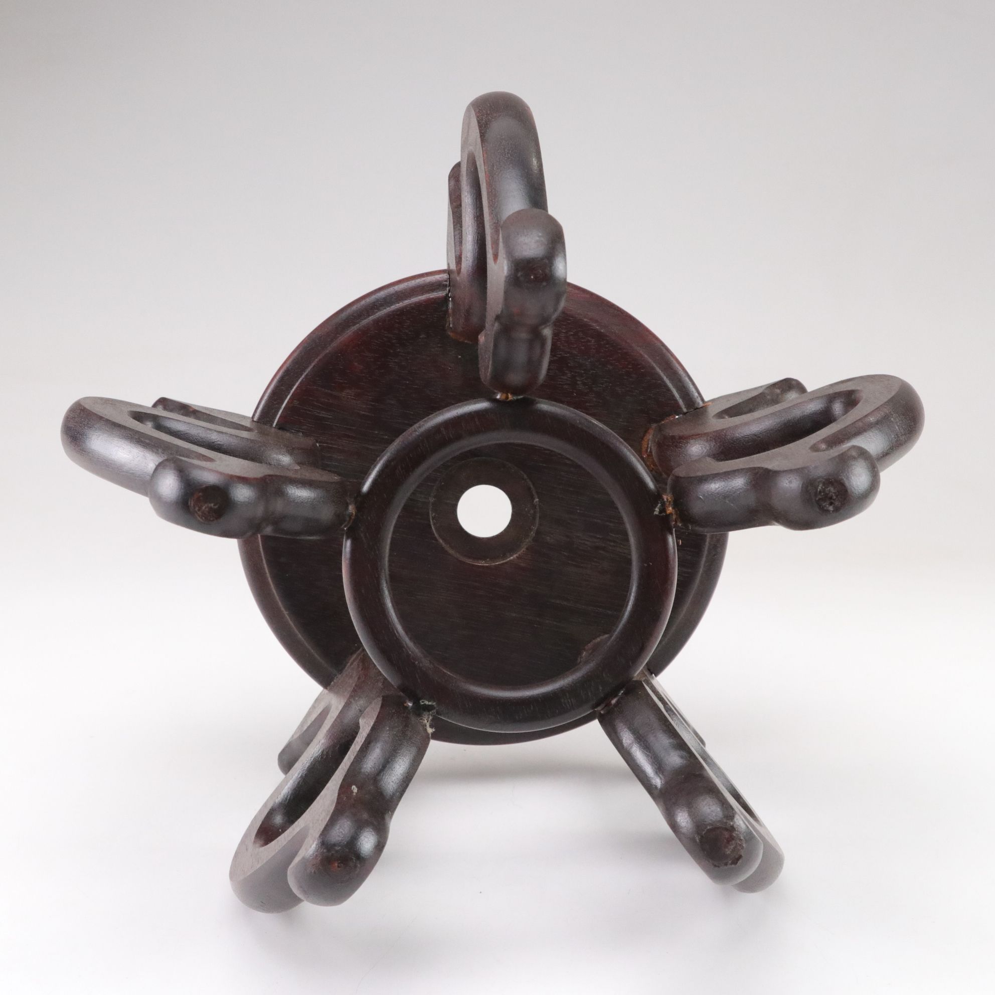 Chinese Cranes in Lotus Pond Motif Porcelain Fishbowl Planter on Wooden Stand