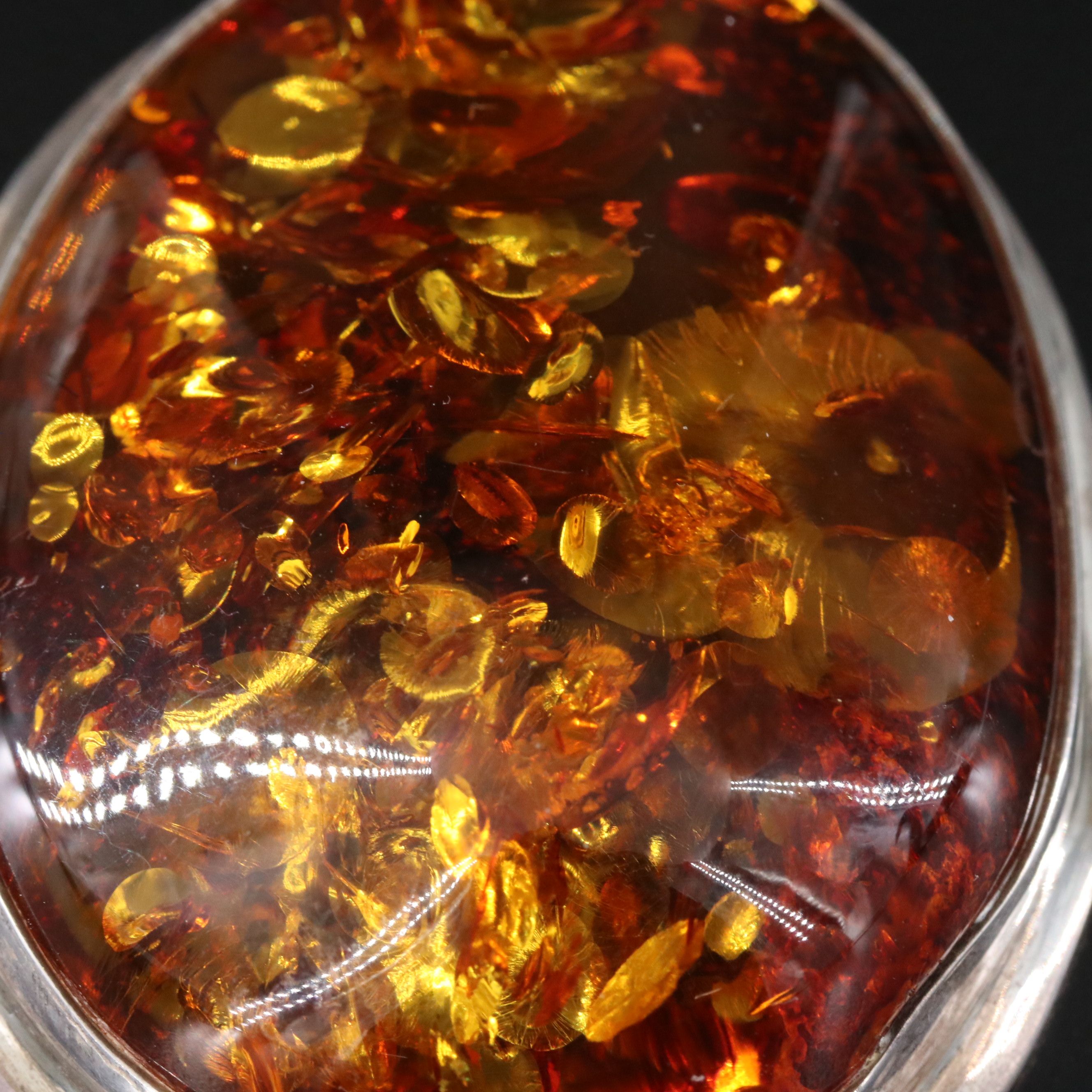 Sterling Amber Pendant