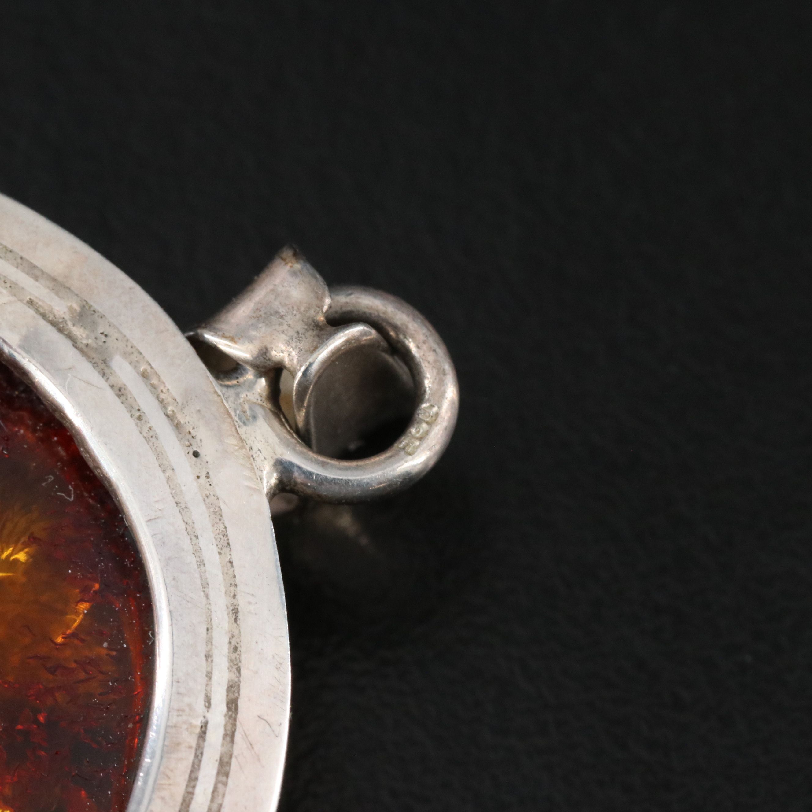 Sterling Amber Pendant