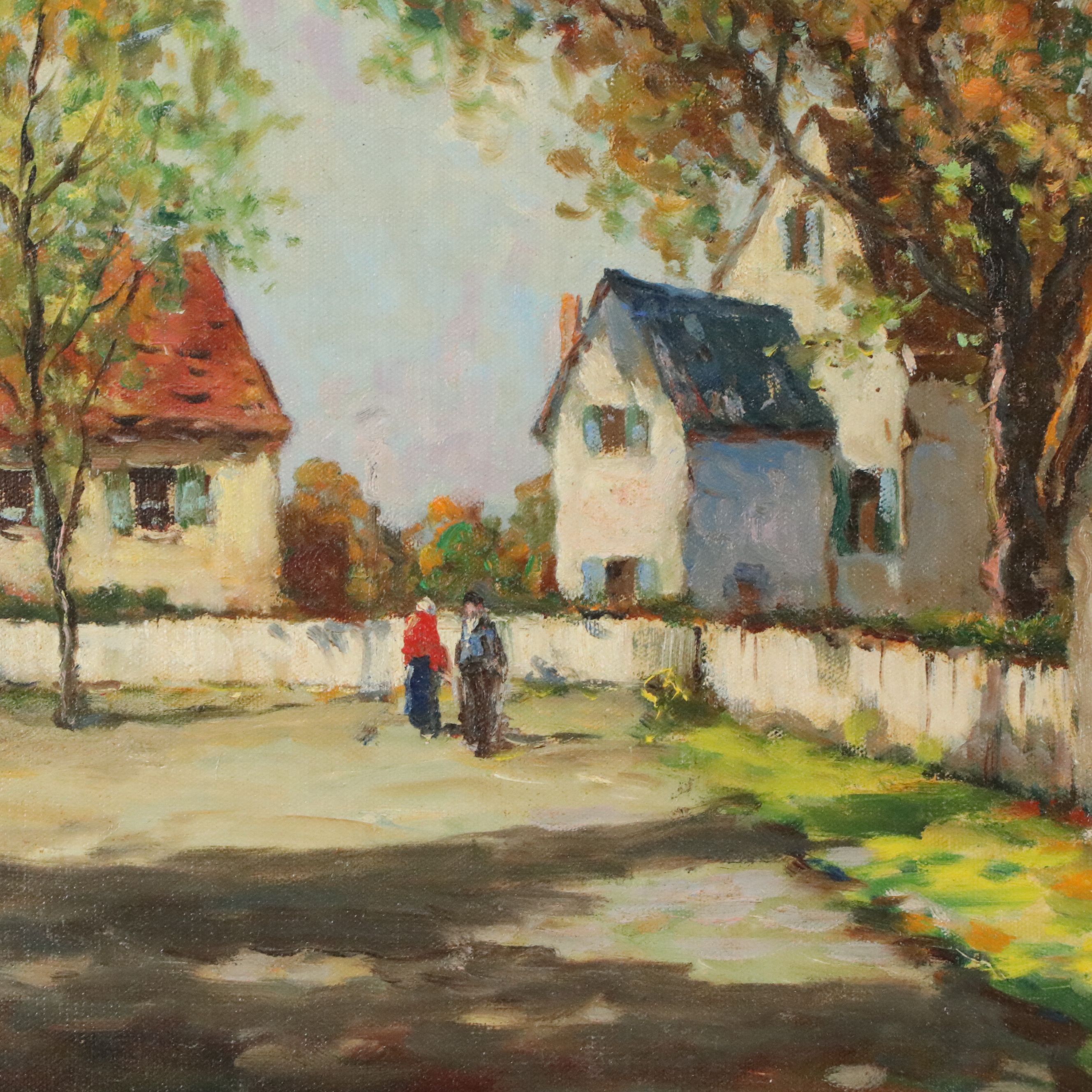 F. H. McKay Oil Painting "A Village in Maine," 20th Century