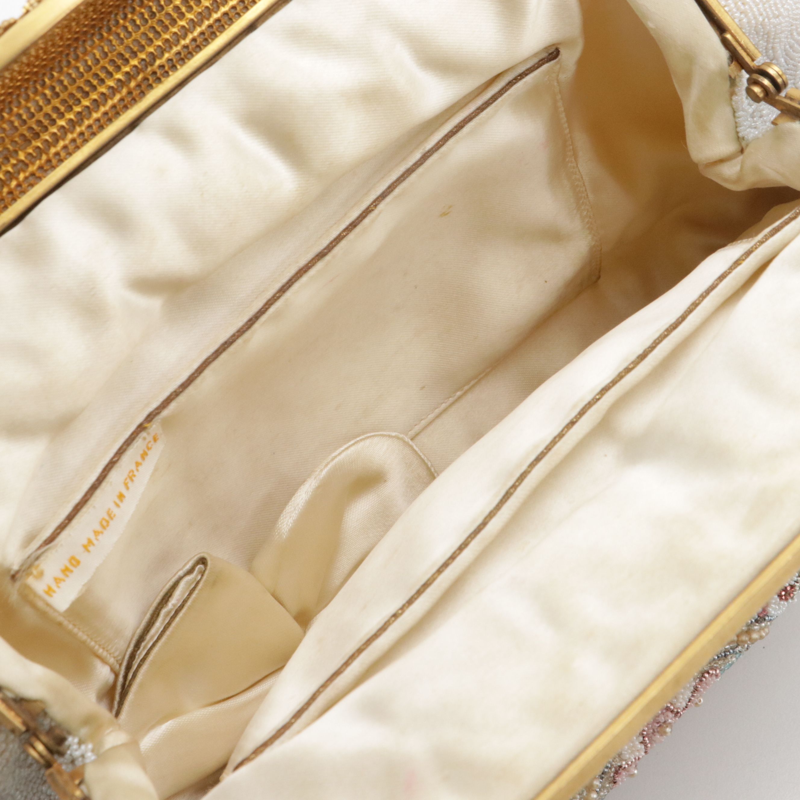 Koret Ostrich Skin Handbag, French Micro-Bead Purse & Acrylic Compact Minaudière