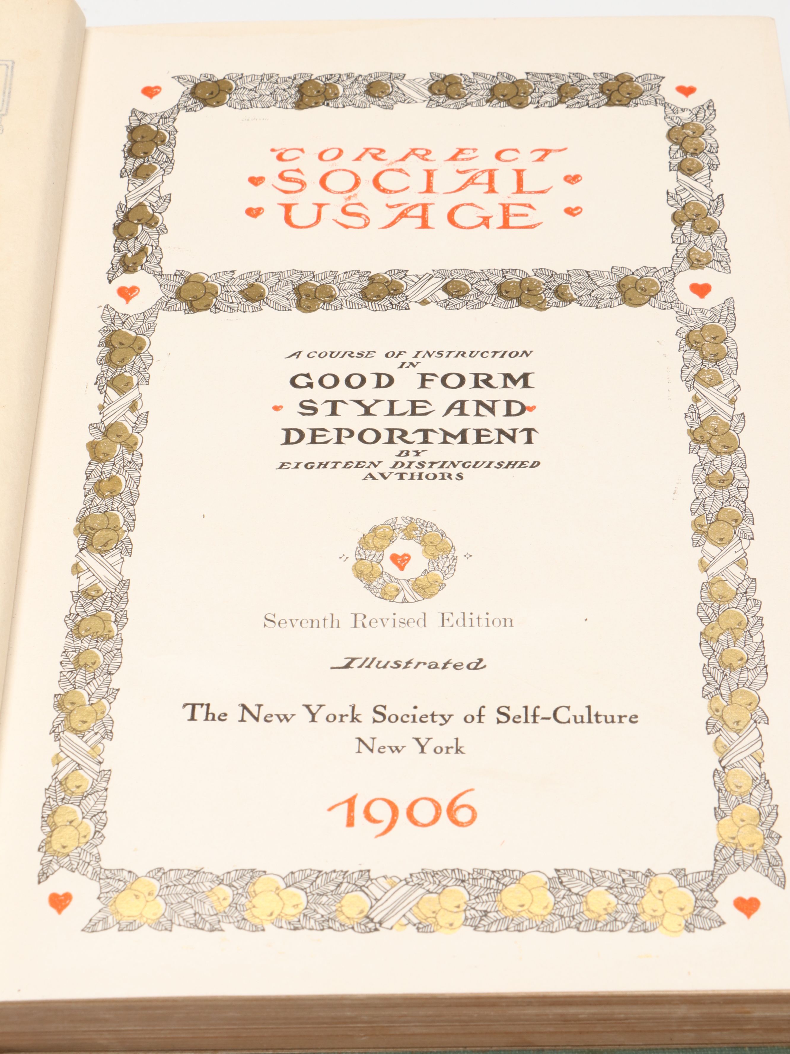 "Correct Social Usage" and More Vintage Etiquette Nonfiction Books