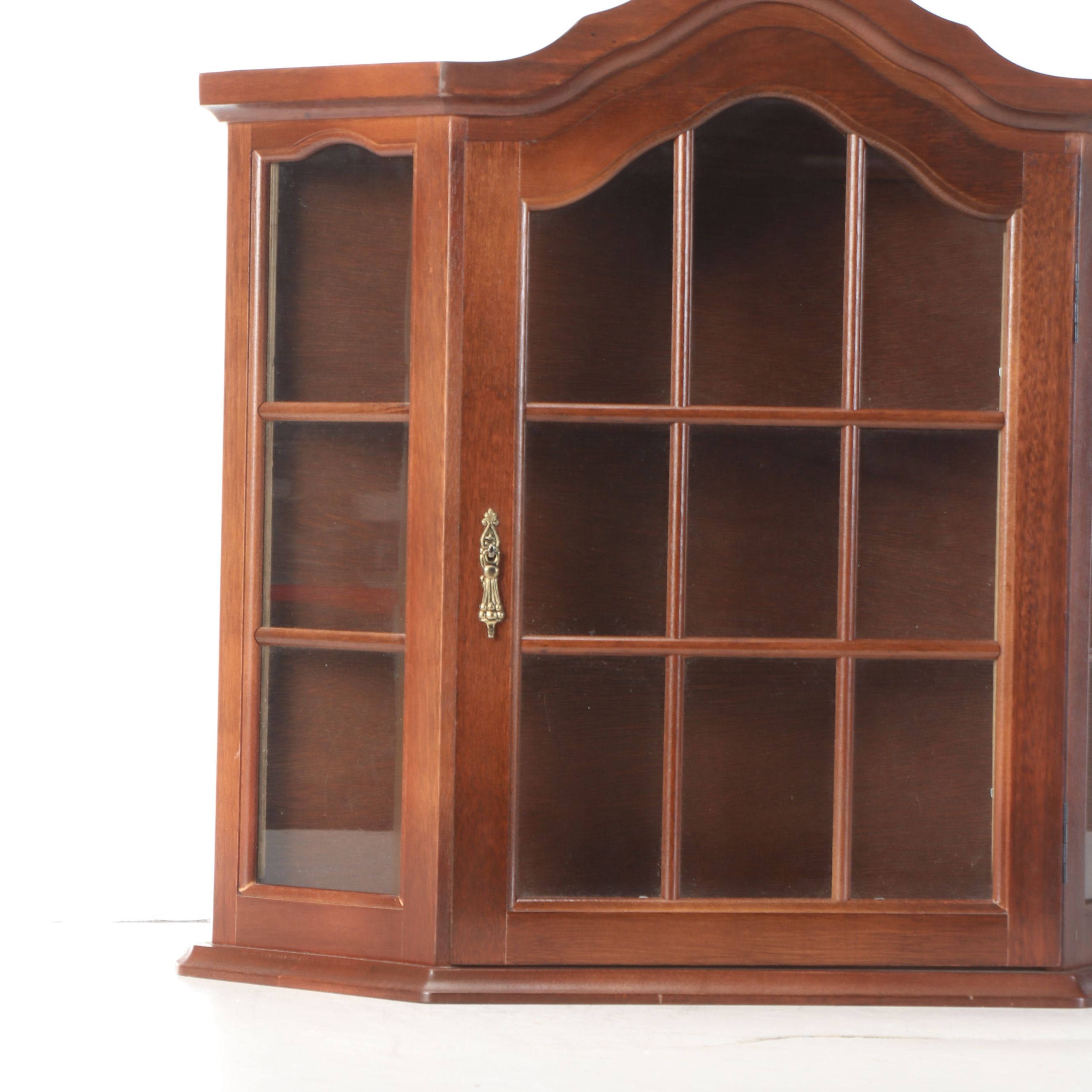 American Colonial Style Mahogany Finish Wall Cabinet