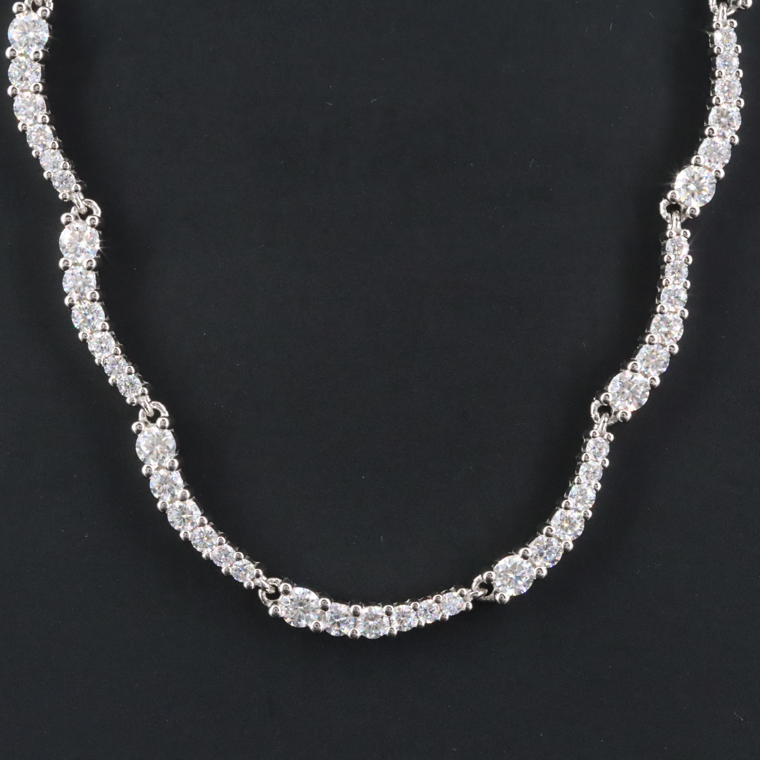 Sterling  Scalloped Marcasite Link Necklace