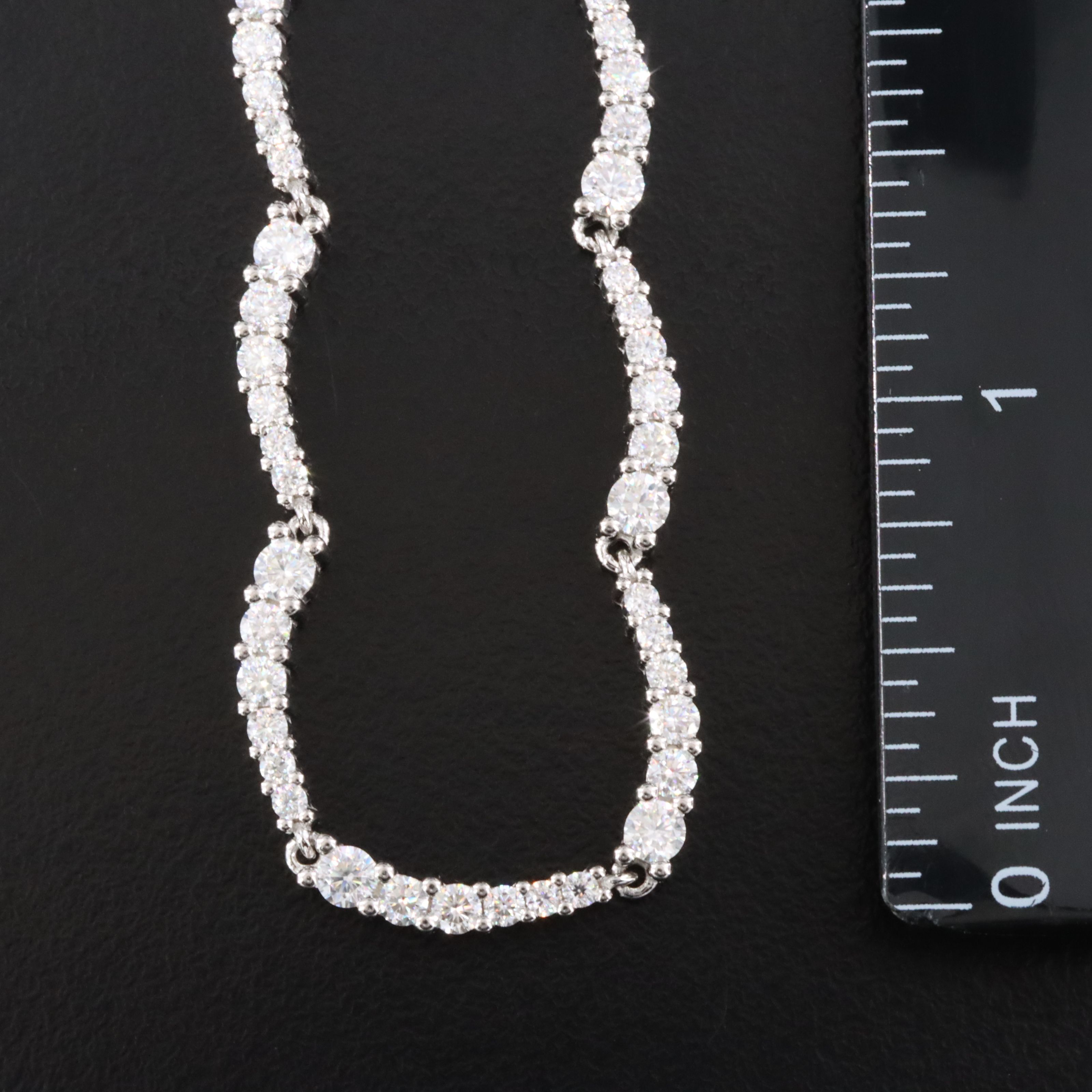 Sterling  Scalloped Marcasite Link Necklace