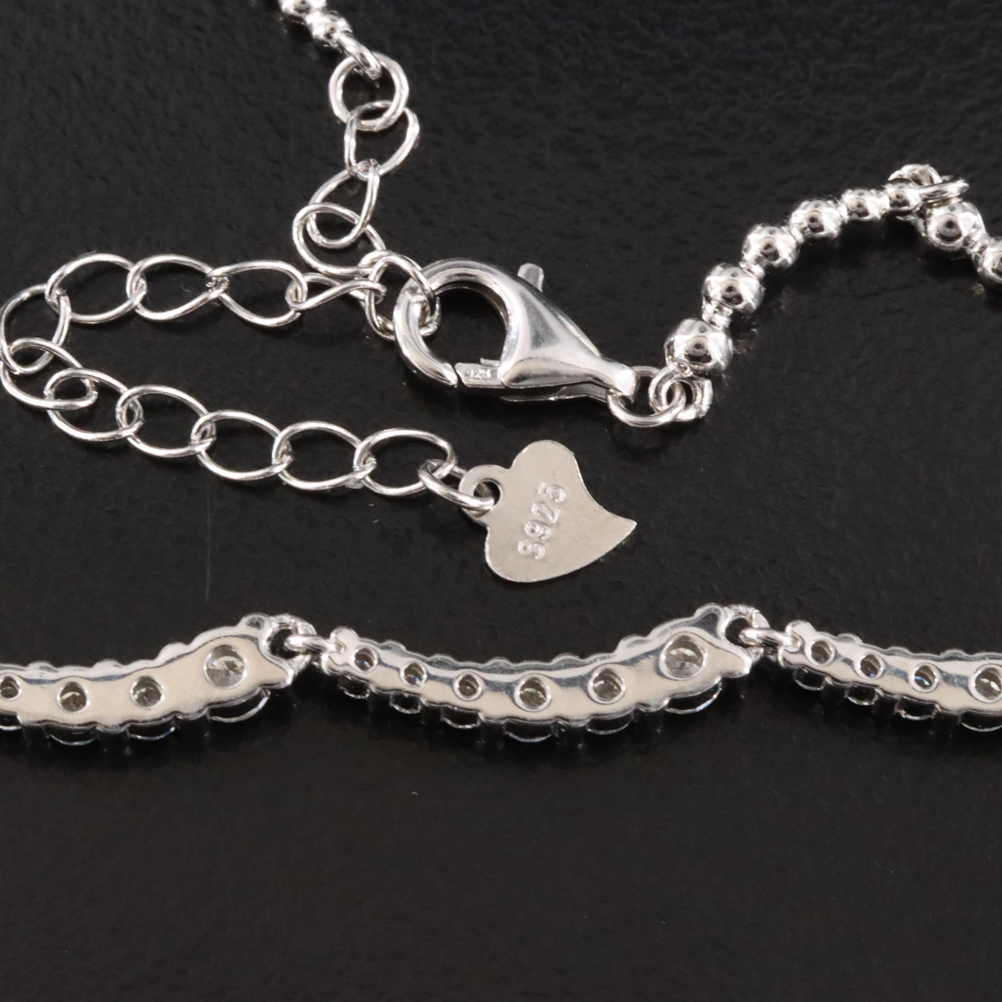 Sterling  Scalloped Marcasite Link Necklace