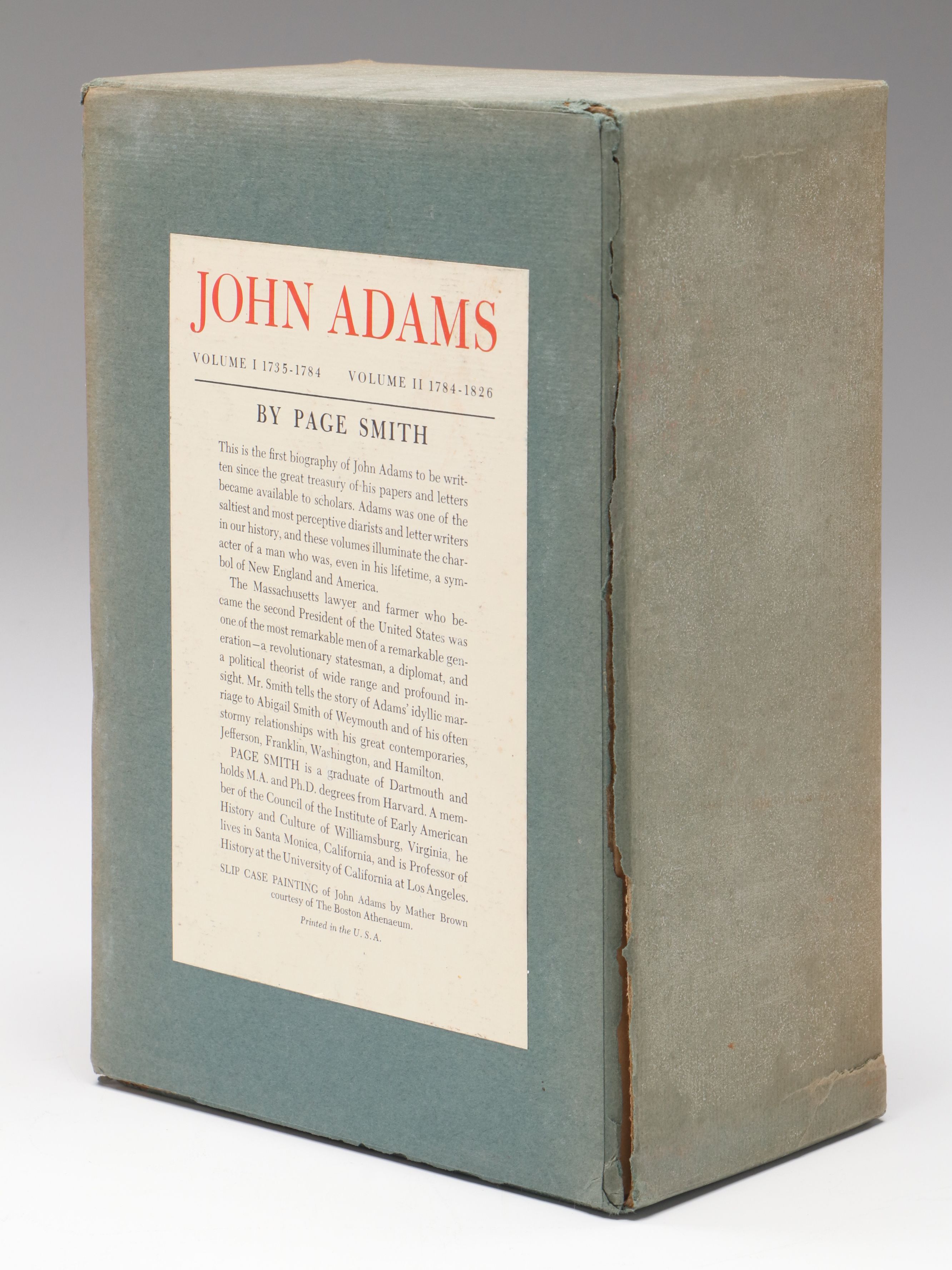 "John Adams" by Page Smith Two-Volume Set, 1962