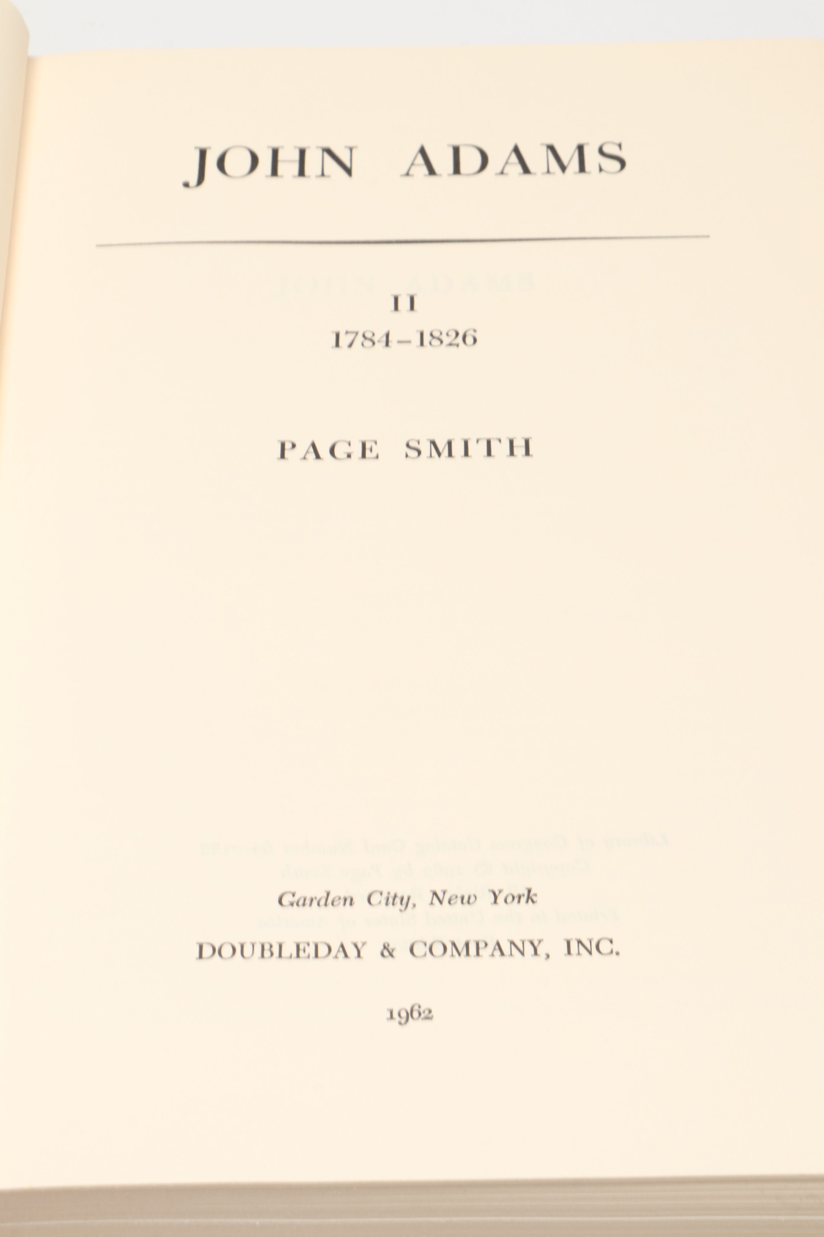 "John Adams" by Page Smith Two-Volume Set, 1962