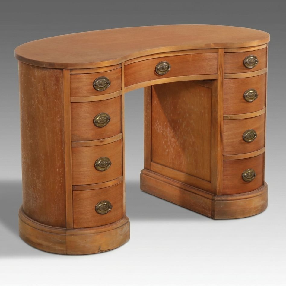 Mahogany Kidney Shaped Desk, Mid-20th Century