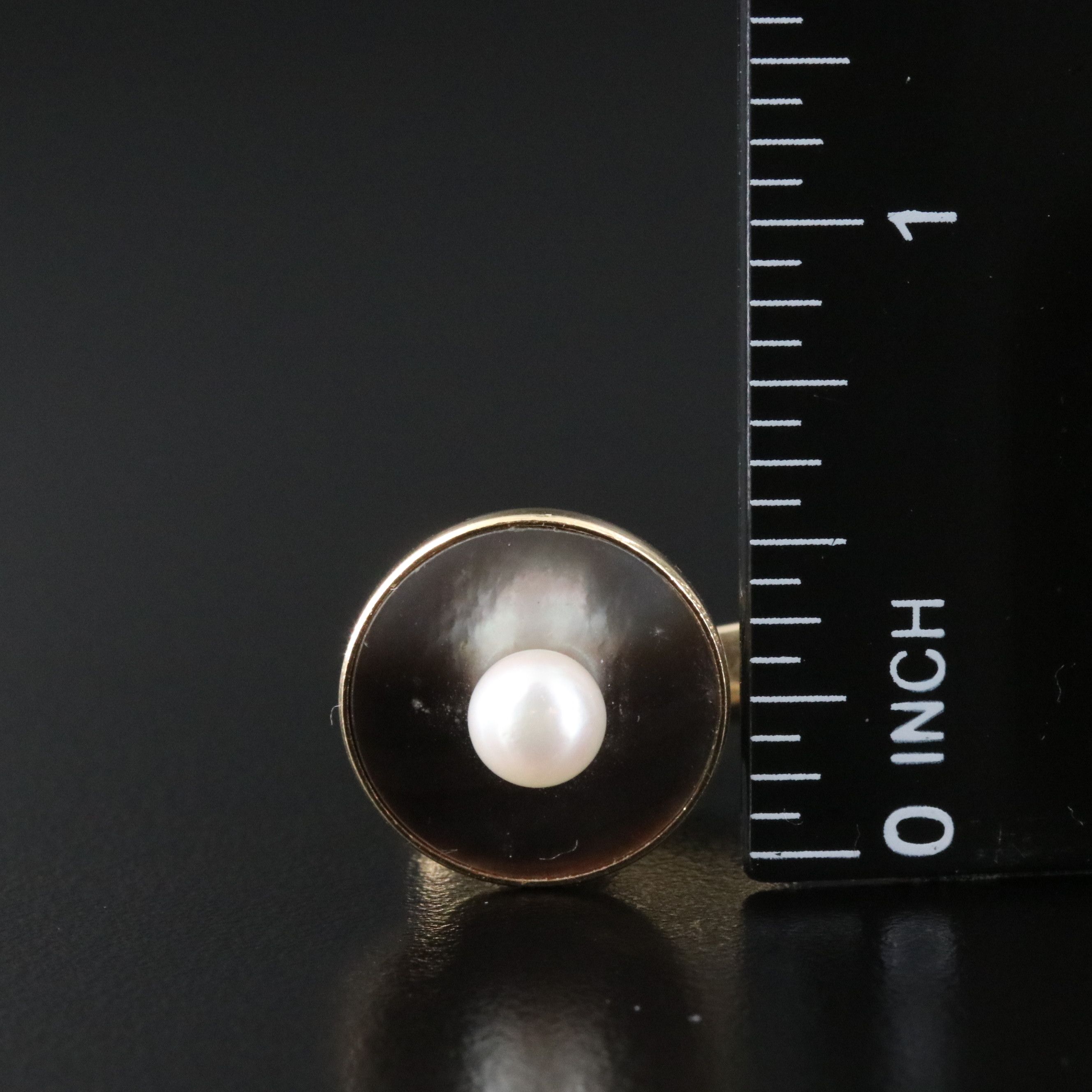 Mikimoto 14K Pearl and Mother-of-Pearl Cuff Links