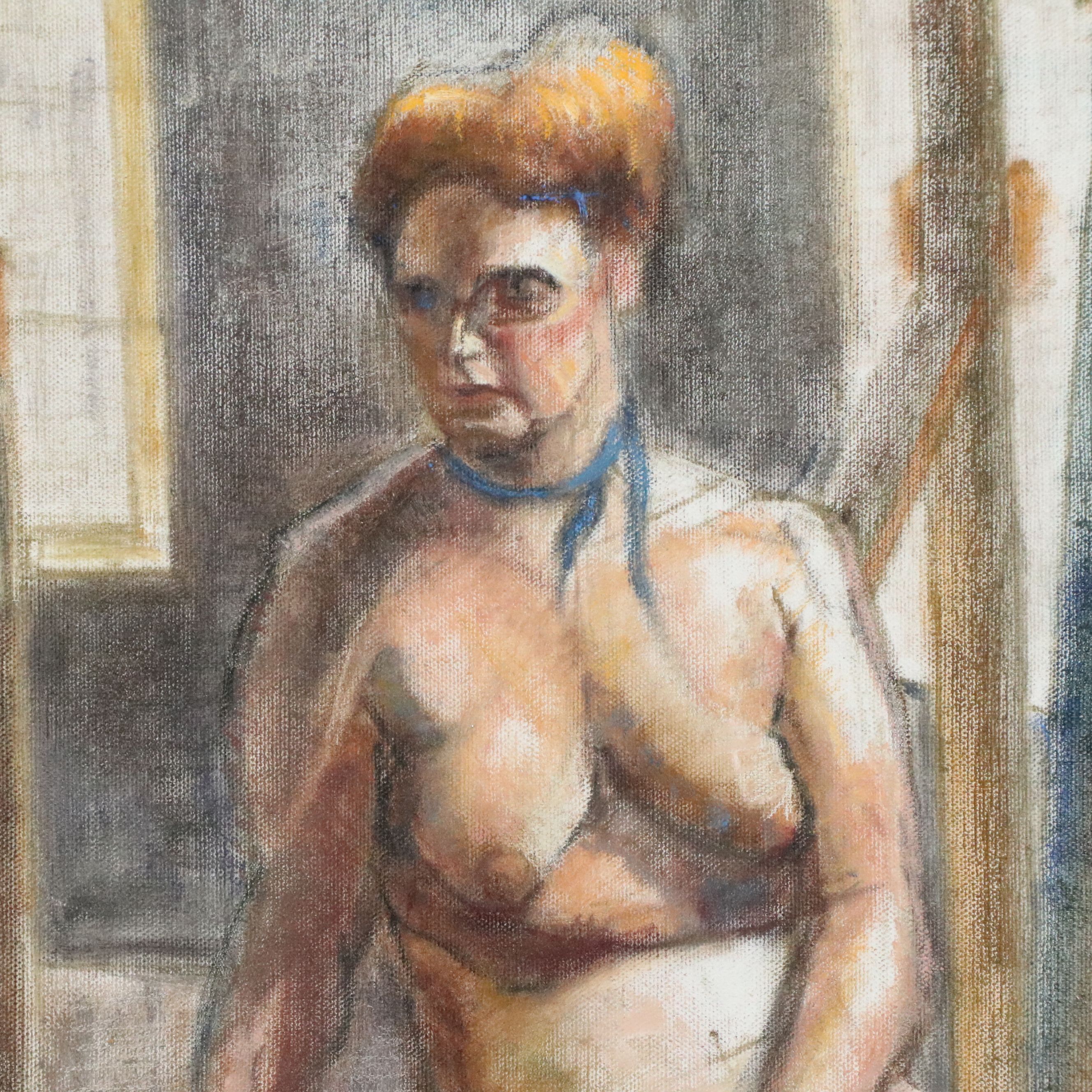 Bowman Wiley Oil Painting of Nude Female Model in Studio, Late 20th to 21st C.