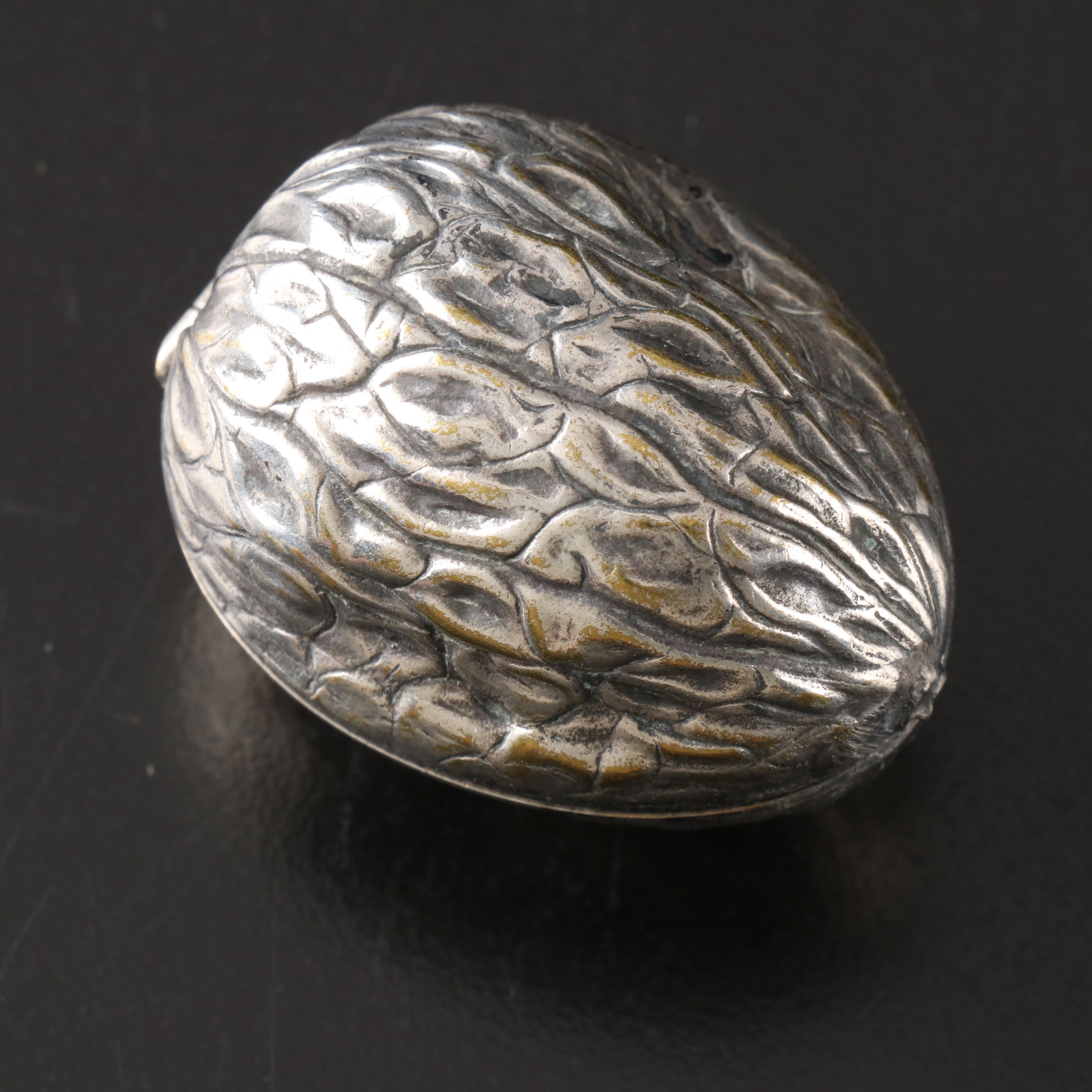 Silver Finish Walnut Ring Box