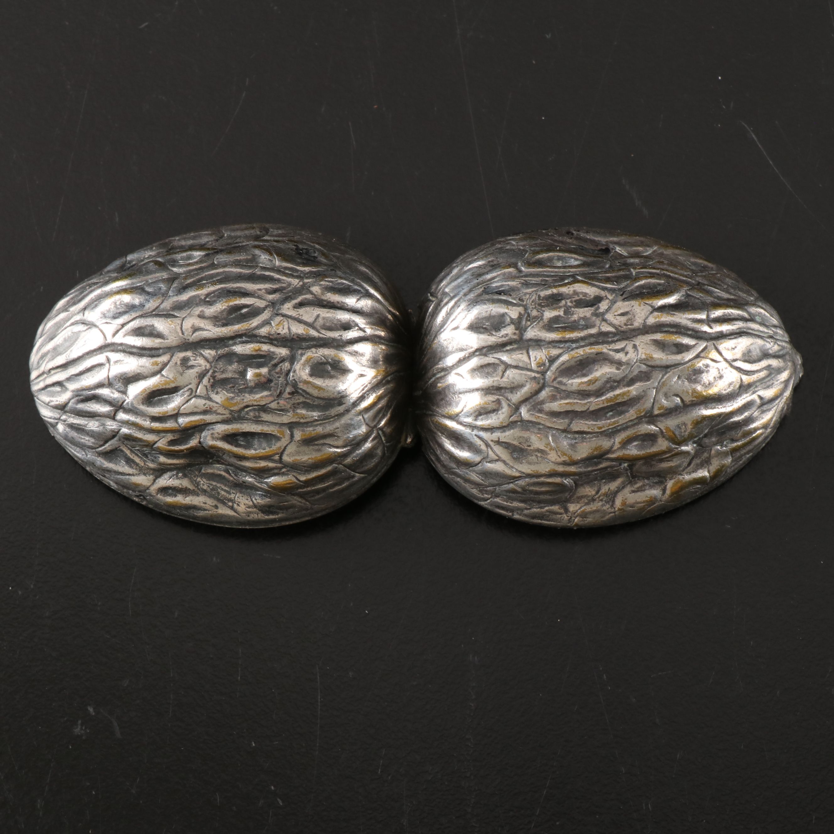 Silver Finish Walnut Ring Box