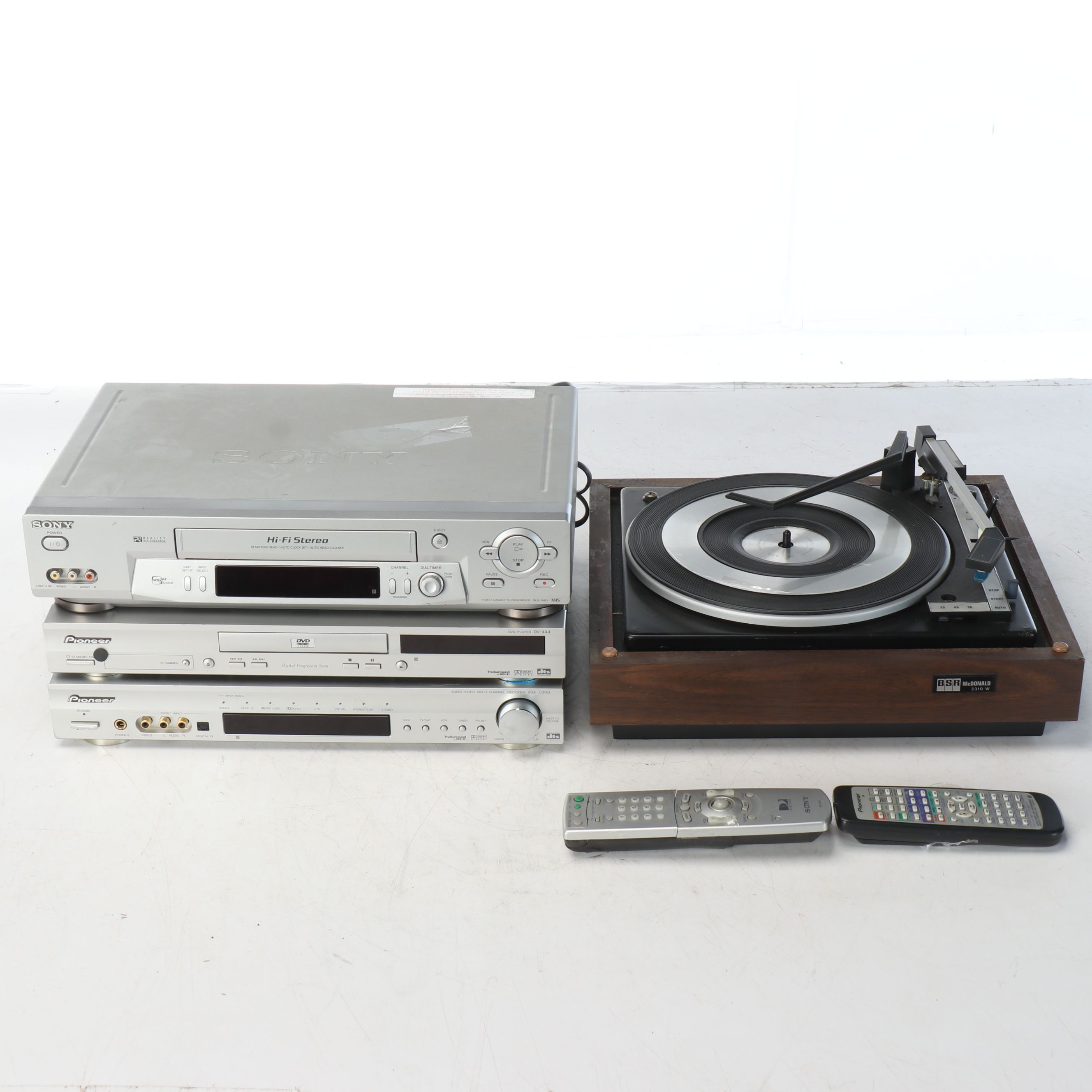 Sony SLV-N81 Video Cassette Recorder with Pioneer and More Audio Equipment