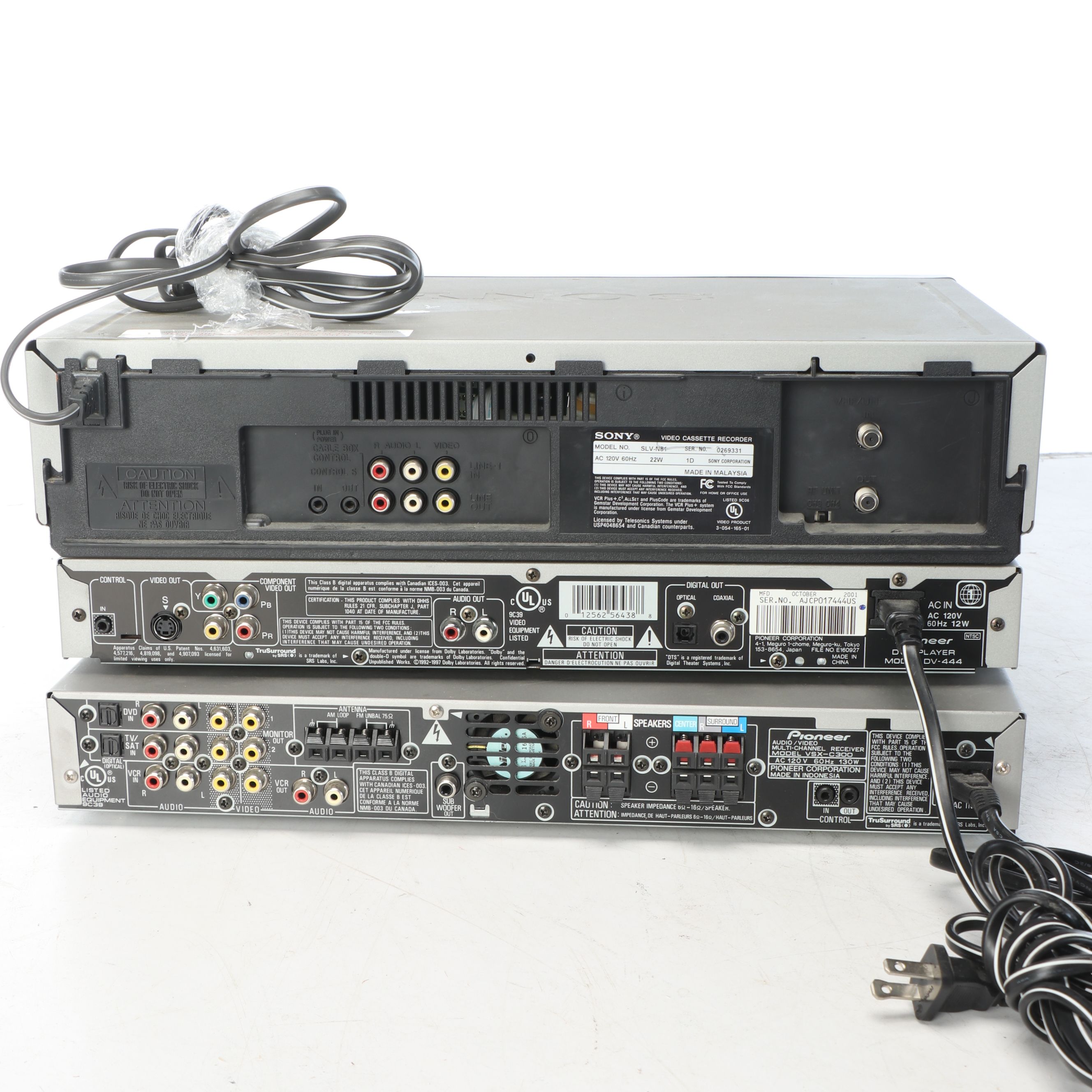 Sony SLV-N81 Video Cassette Recorder with Pioneer and More Audio Equipment