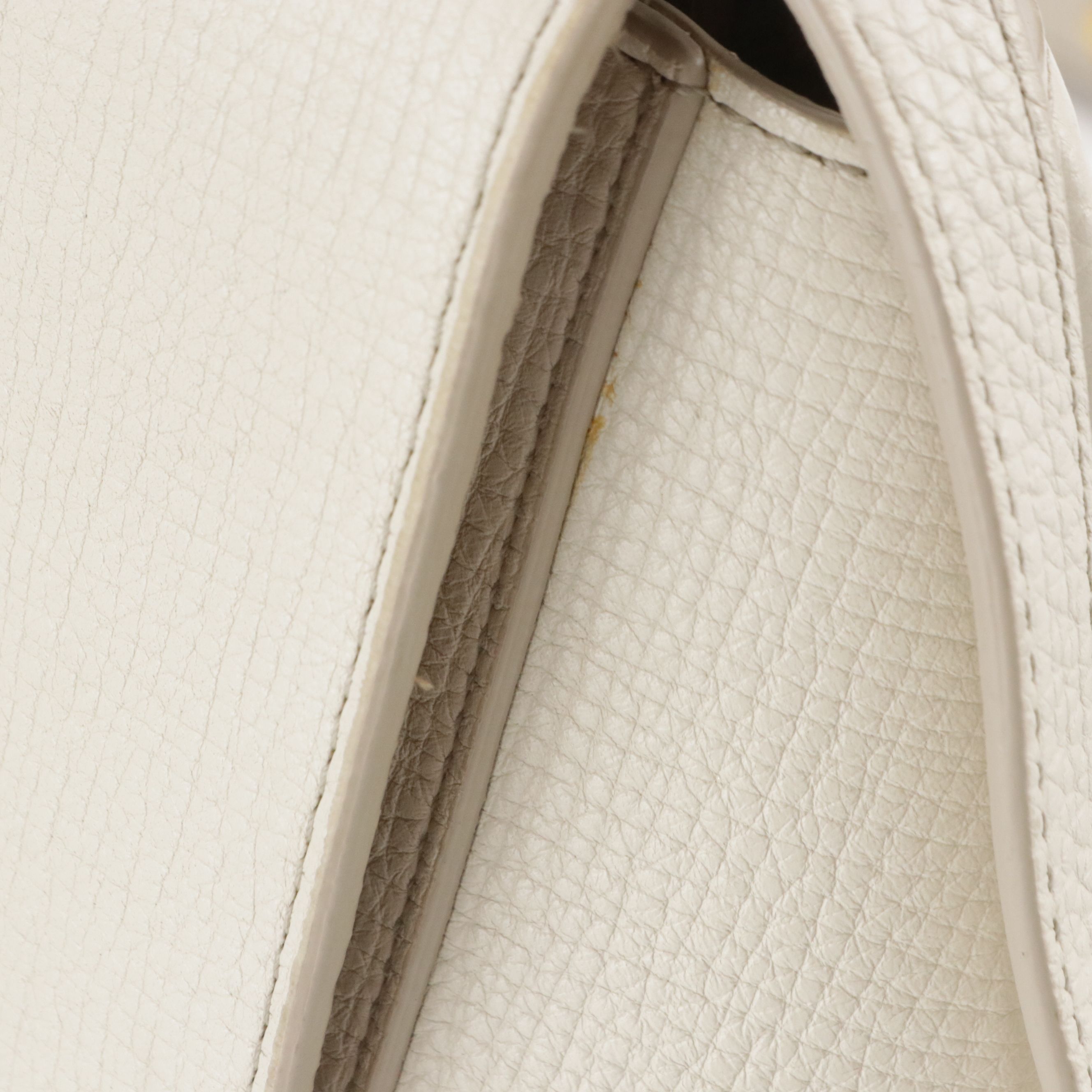 Bottega Veneta The Angle Two-Way Bag in Ivory Palmellato Calfskin Leather