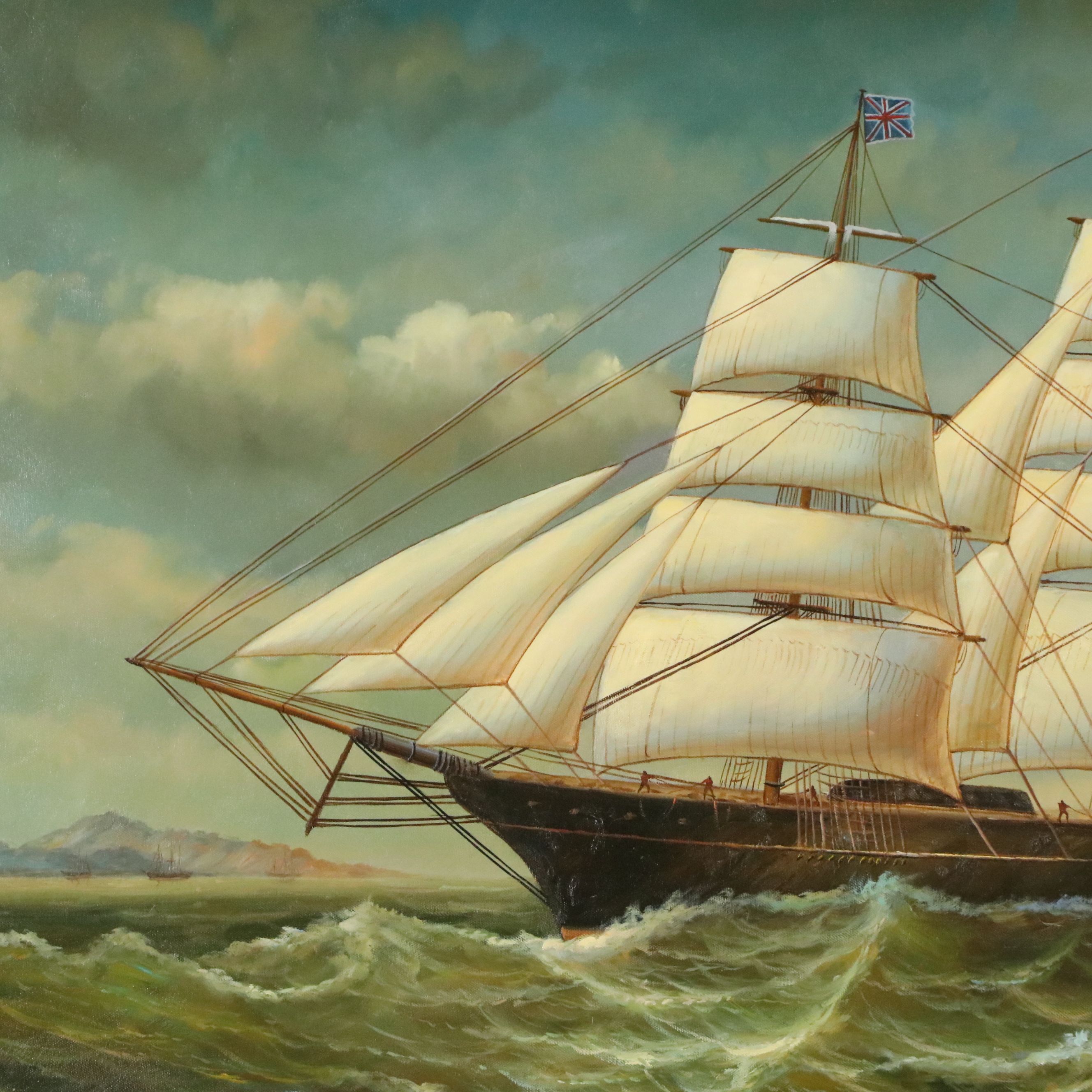 Maritime Oil Painting, Late 20th Century