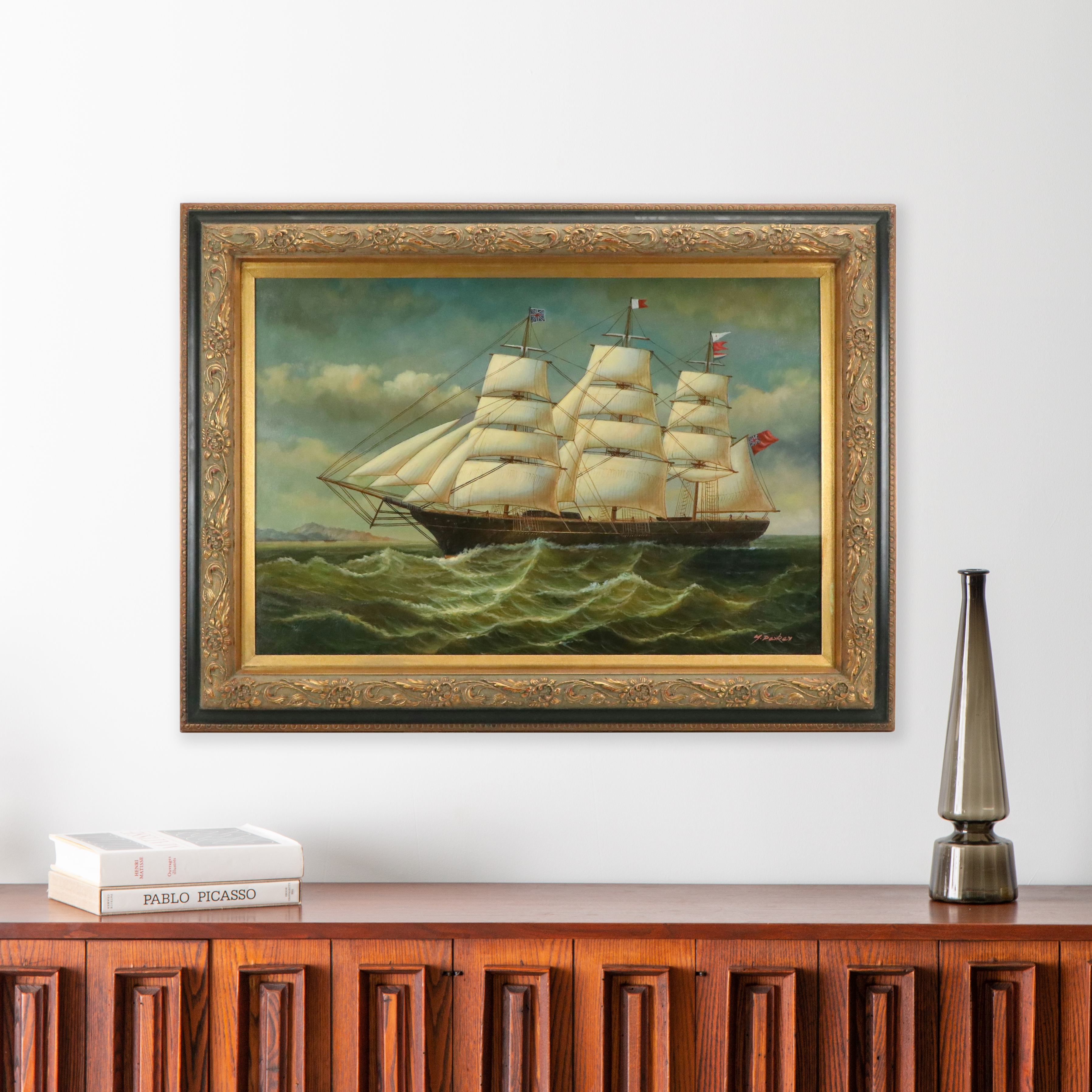 Maritime Oil Painting, Late 20th Century