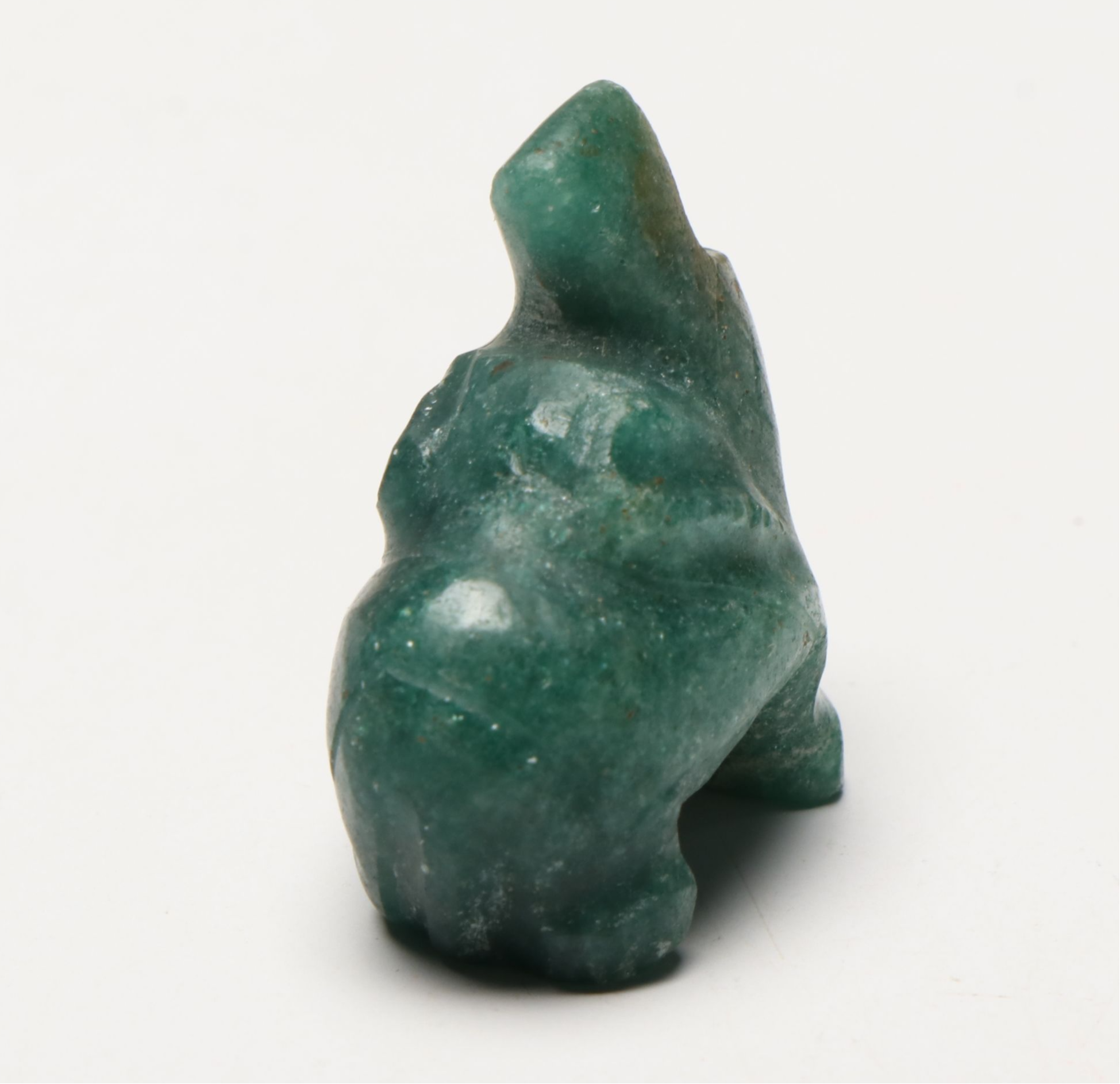 East Asian Hand-Carved Nephrite Elephant Figures with Aventurine Figure