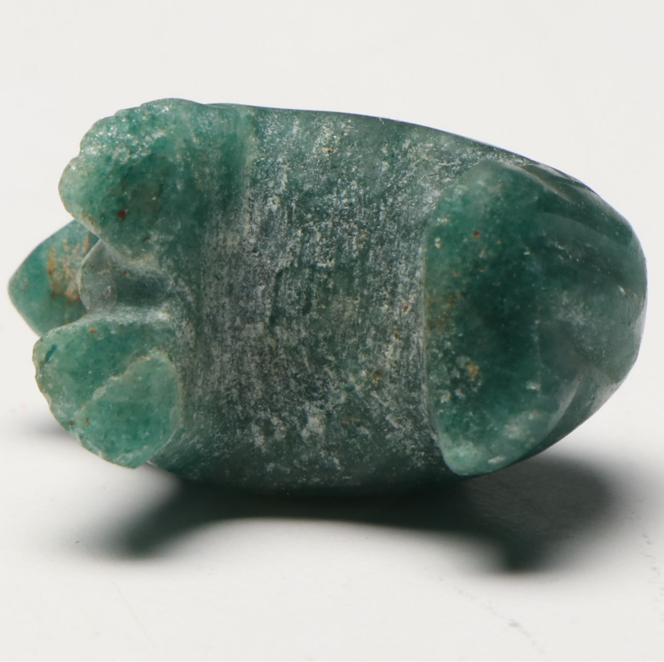 East Asian Hand-Carved Nephrite Elephant Figures with Aventurine Figure