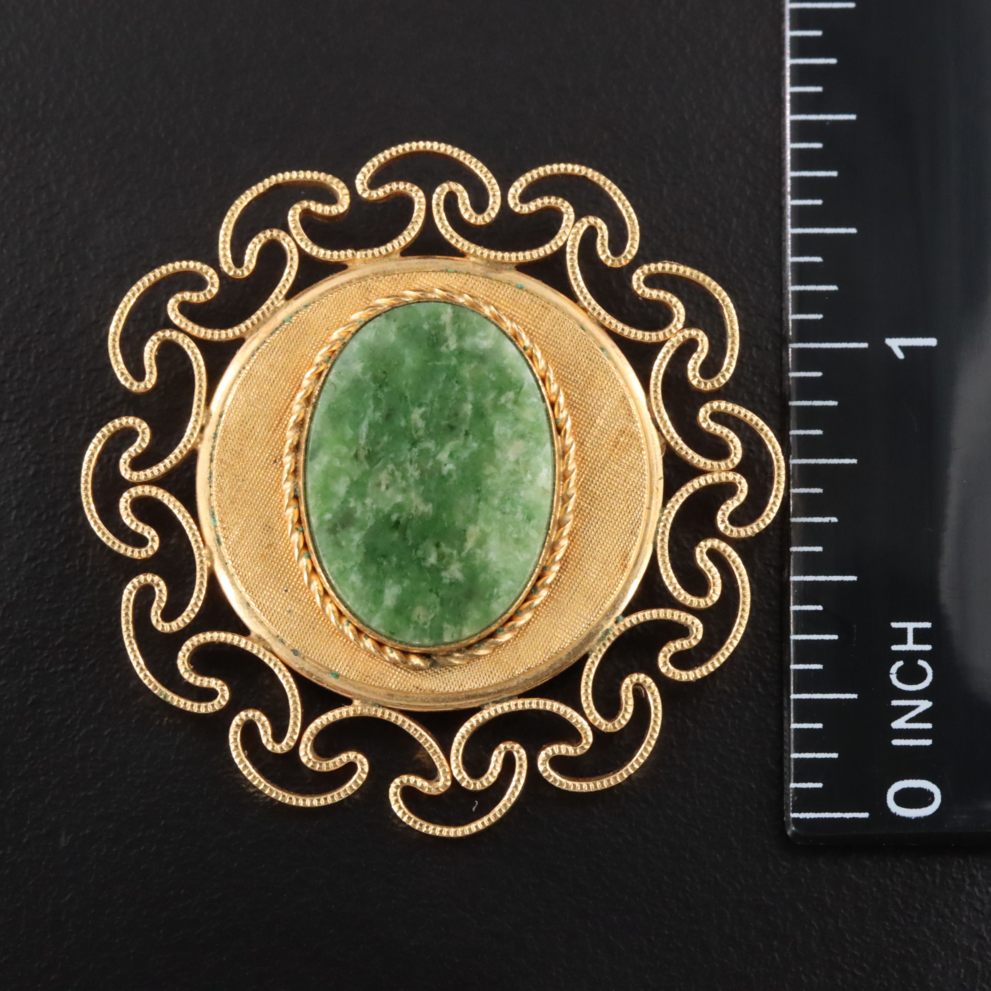Vintage Serpentine Converter Brooch with Florentine Finish