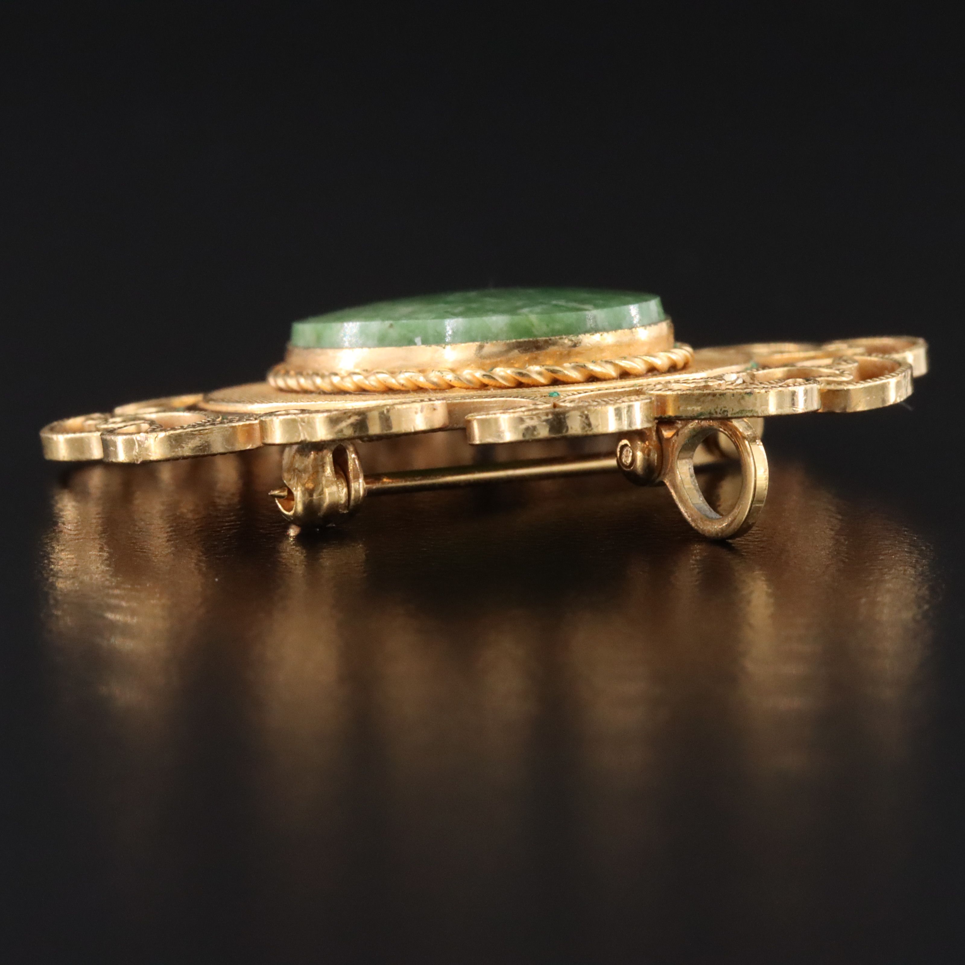 Vintage Serpentine Converter Brooch with Florentine Finish