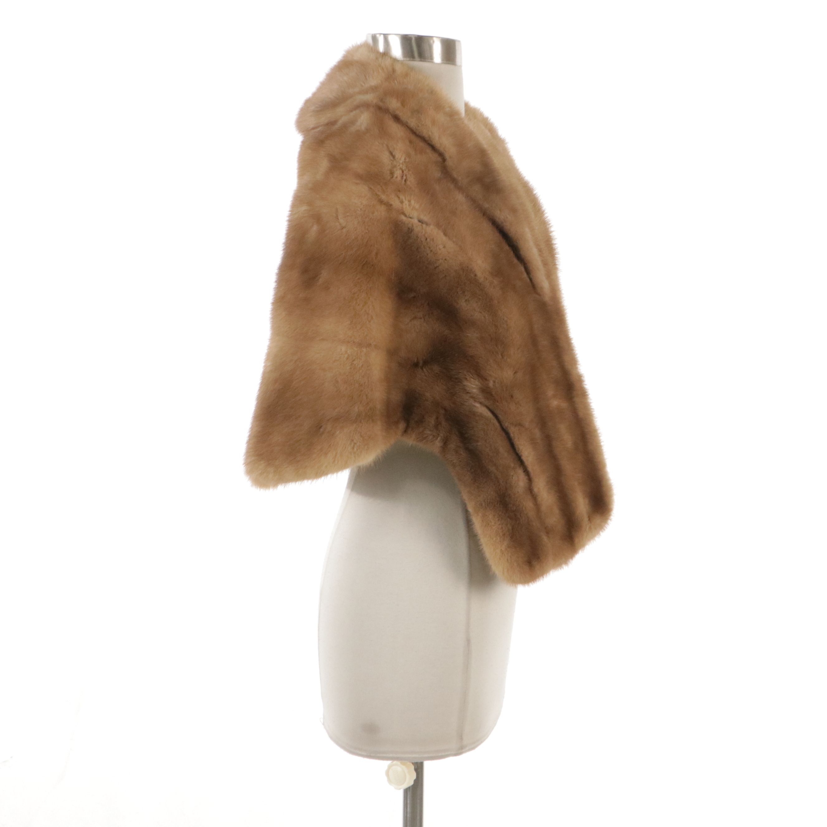 Blond Mink Fur Shawl Stole by Younger's