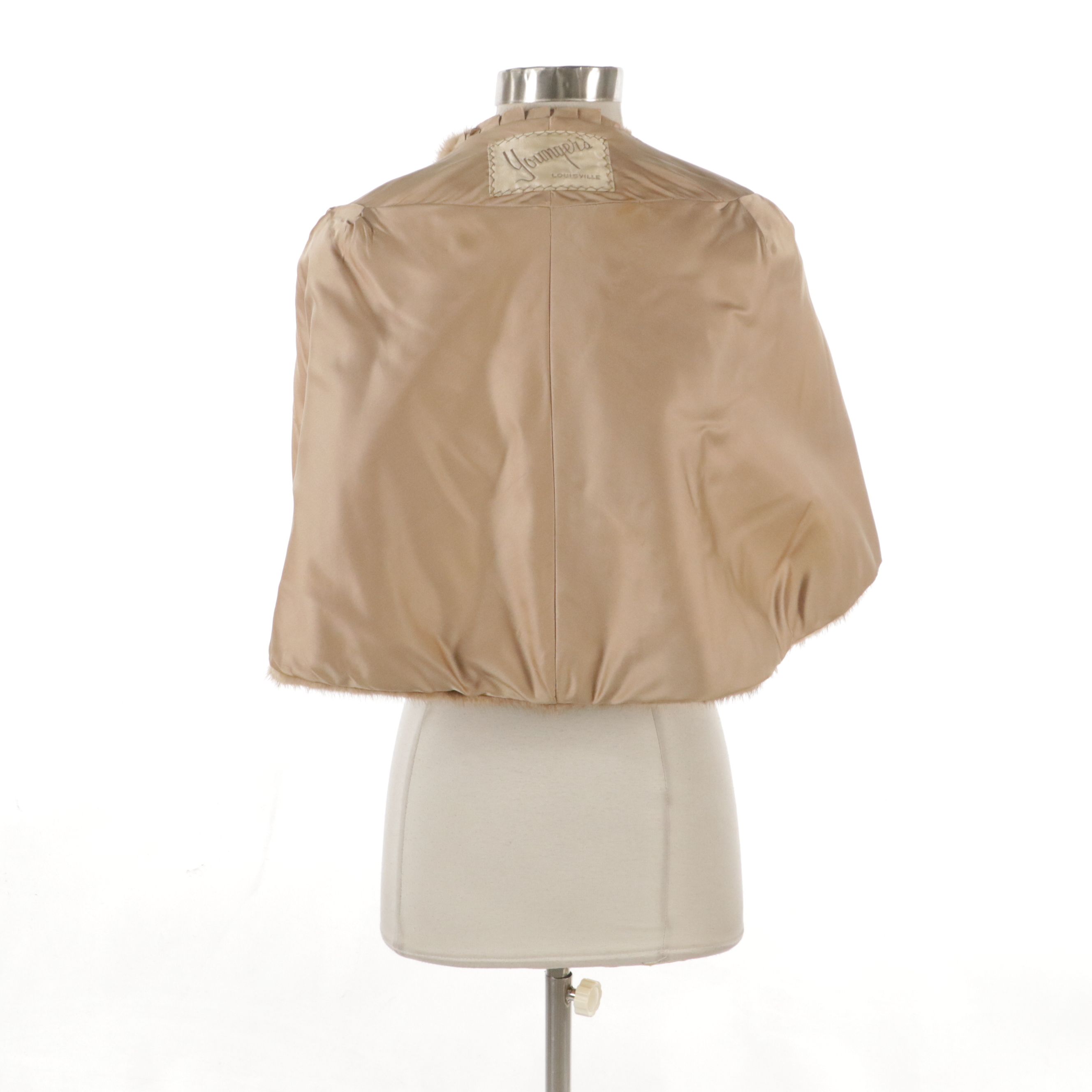 Blond Mink Fur Shawl Stole by Younger's
