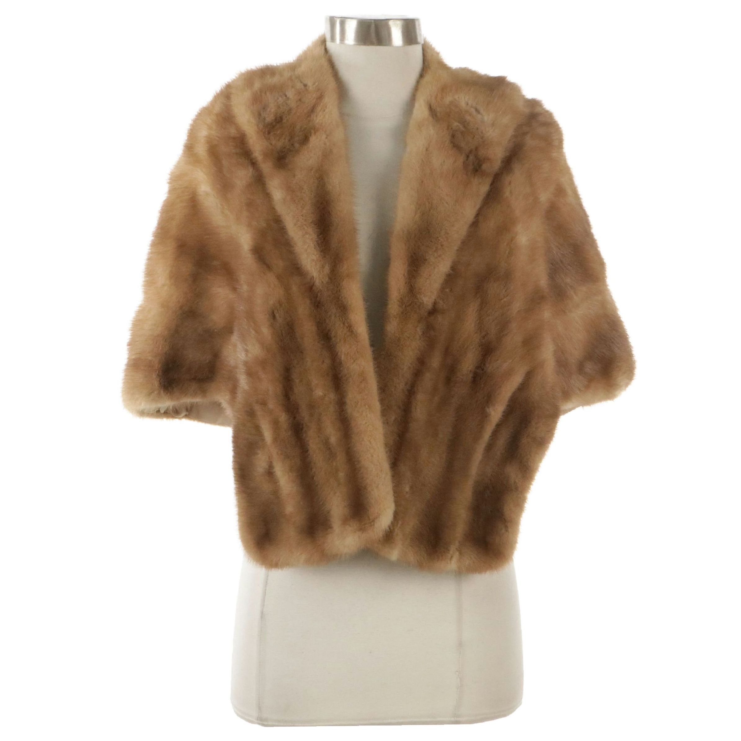 Blond Mink Fur Shawl Stole by Younger's