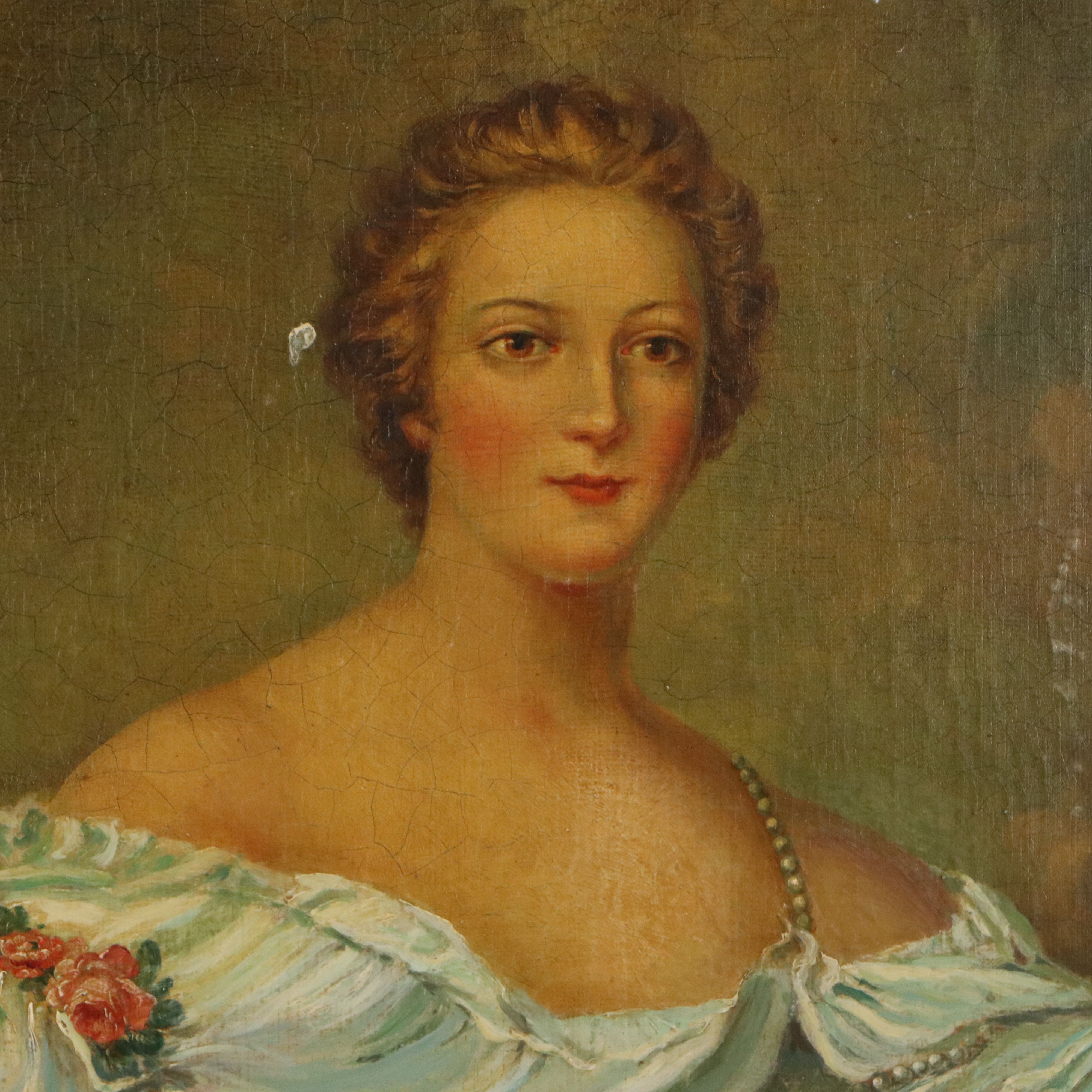 Copy Oil Painting After Jean-Marc Nattier "The Marquise de Baglion as Flora"