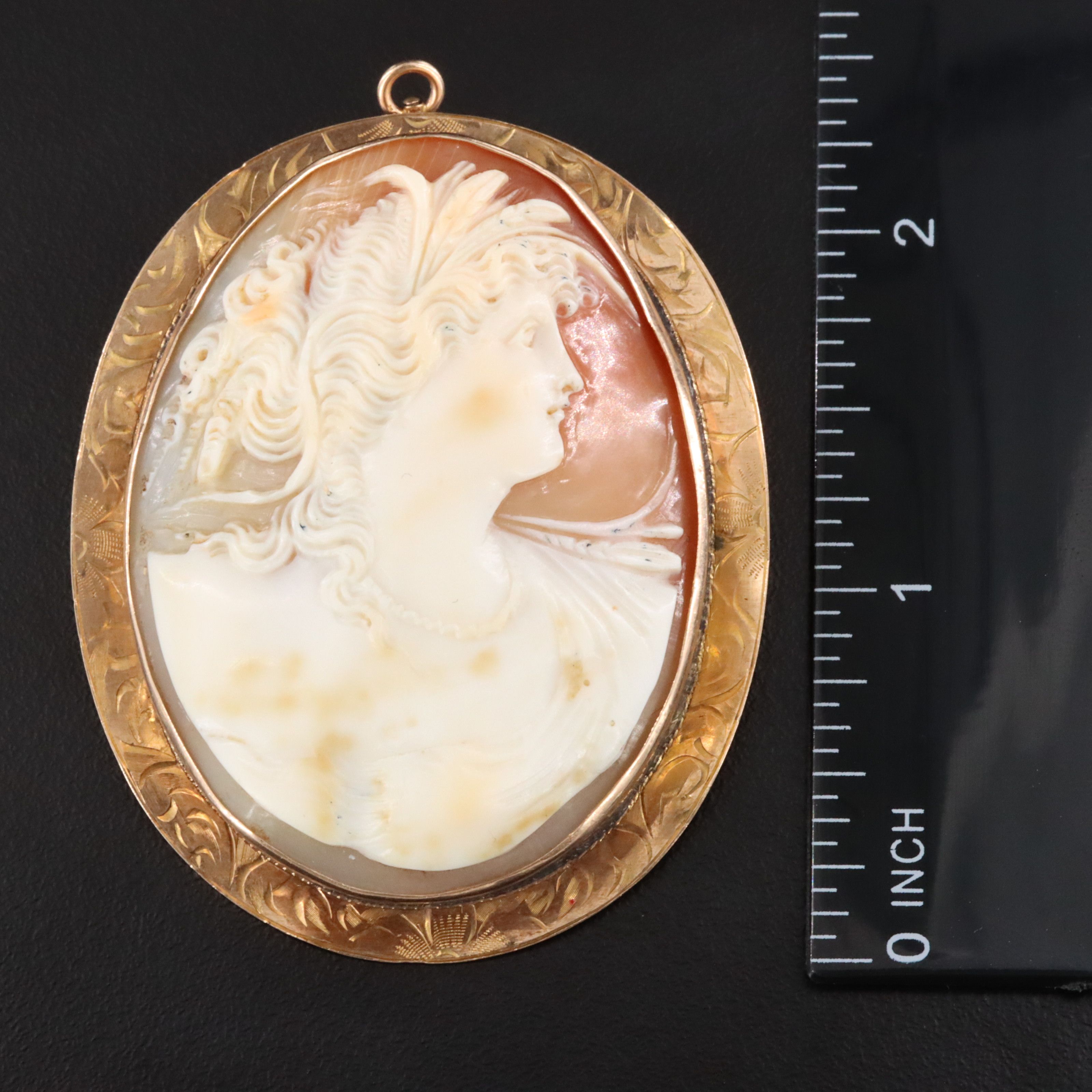 Victorian Greco-Roman Revival 10K Cameo Converter Brooch