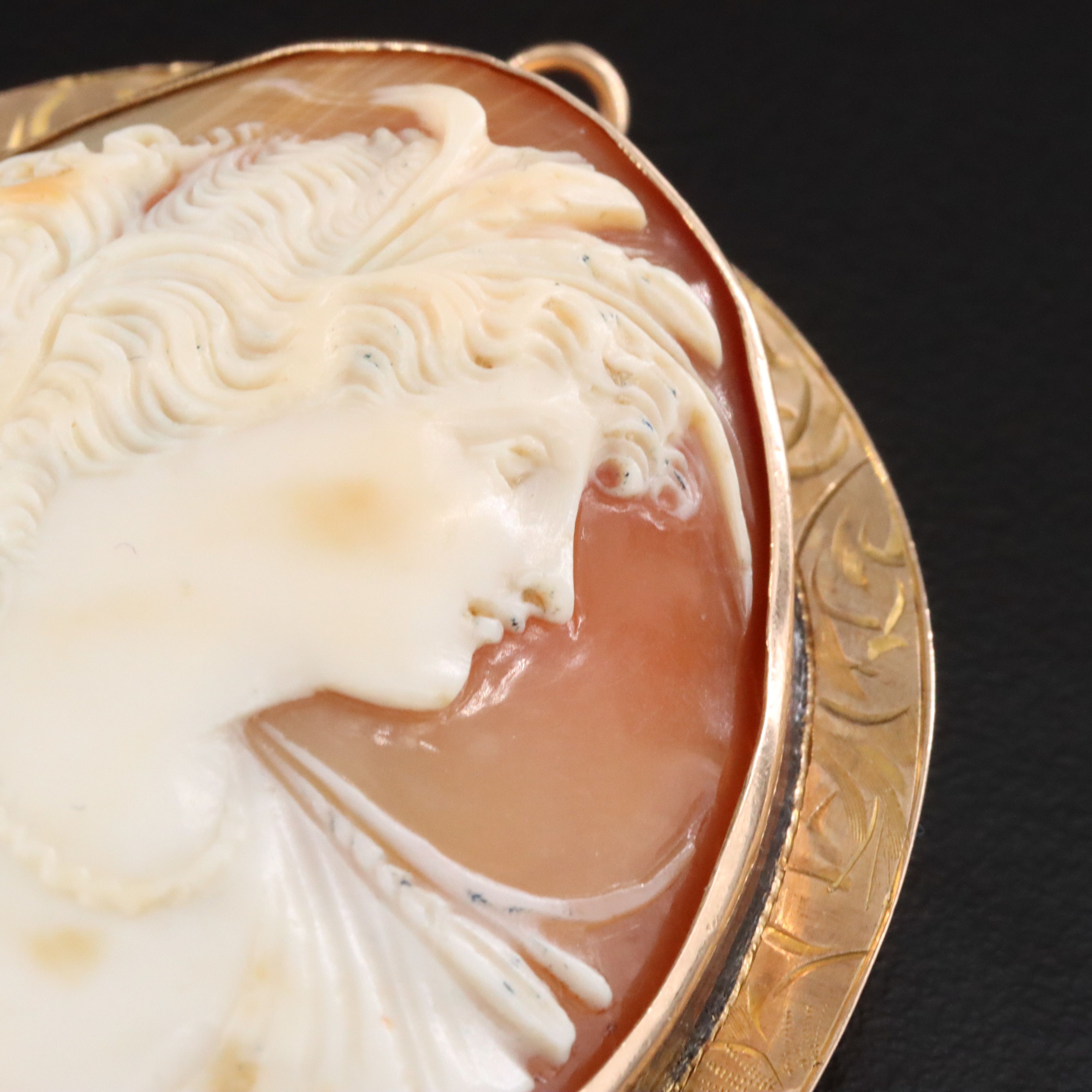 Victorian Greco-Roman Revival 10K Cameo Converter Brooch