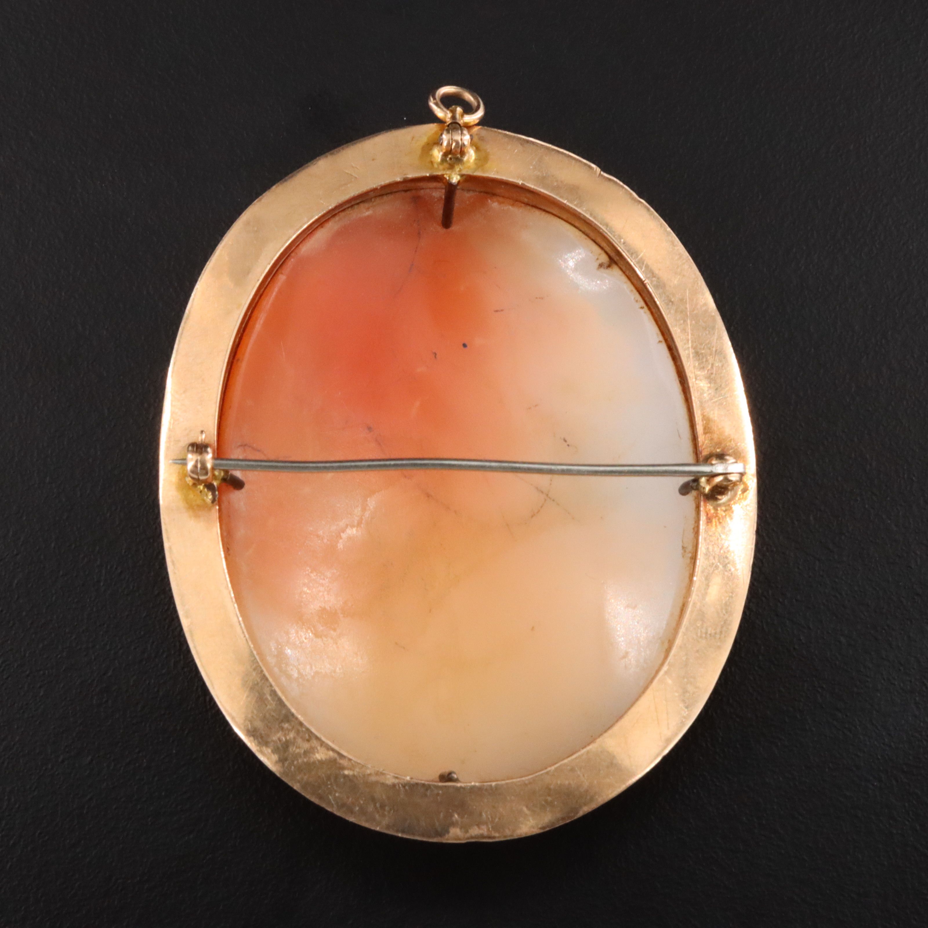 Victorian Greco-Roman Revival 10K Cameo Converter Brooch