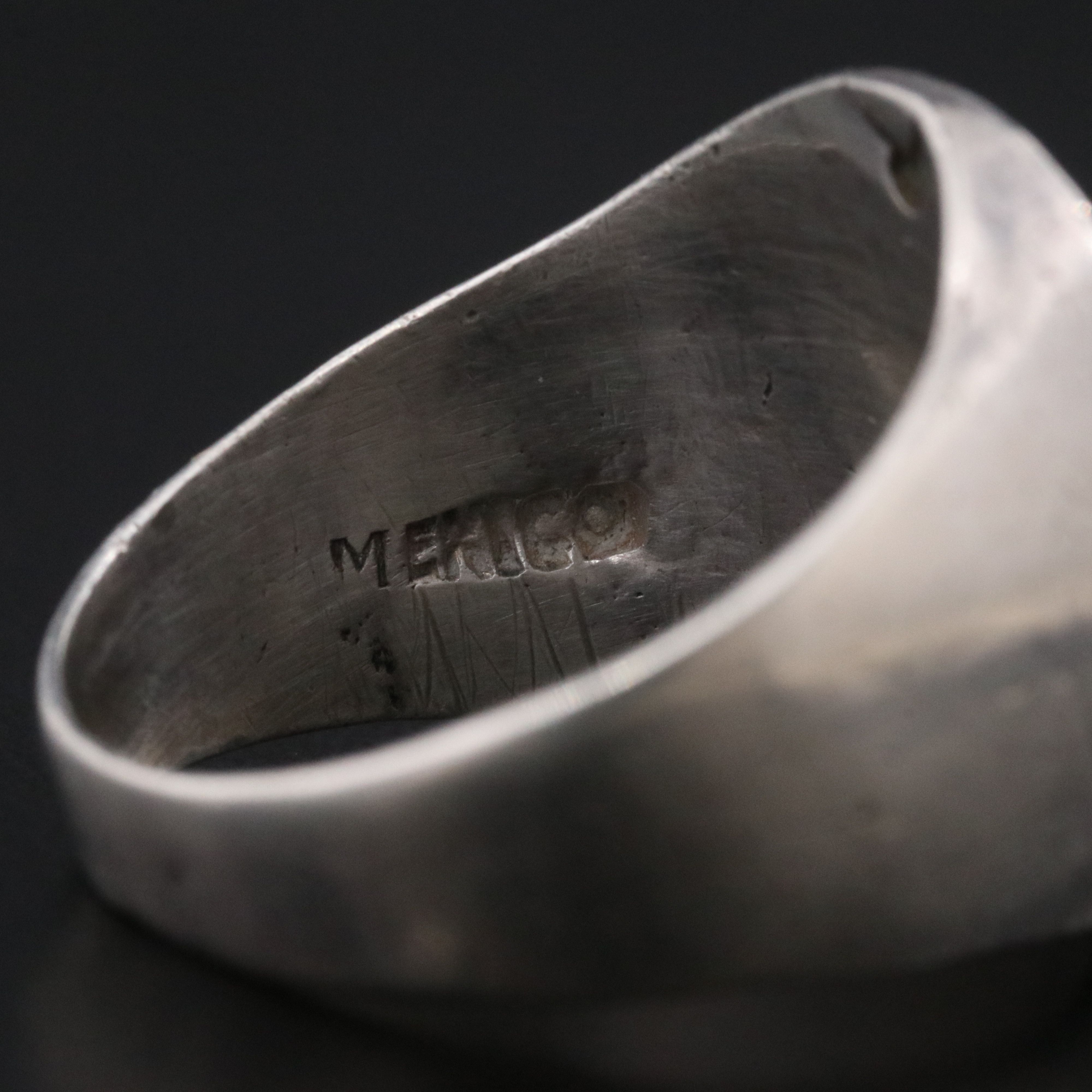 Sterling Inlay Moon and Star Ring